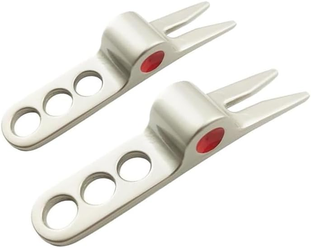 Jowxsx 2 Pcs Silver Golf Ball Fork Pivot Divot Repair Tool Compatible Divot Tools for Golf Divot Tools, On-Course Accessories image number 6