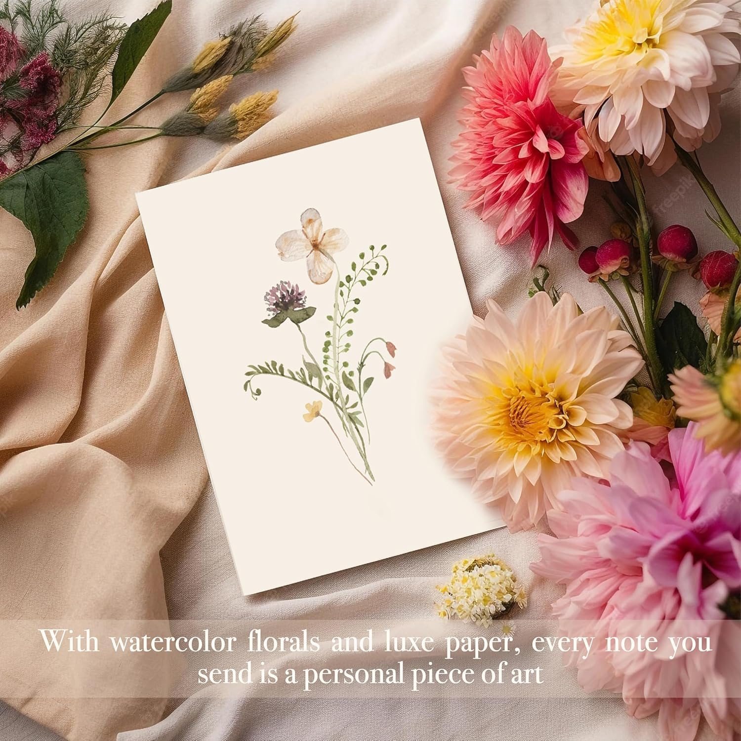Blank Cards, Blank Greeting Cards 4X6, 40Pack -Elegant Floral Design Blank Greeting Cards, Note Cards with Matching Peel-And-Seal Rustic Envelopes for All Occasions image number 6
