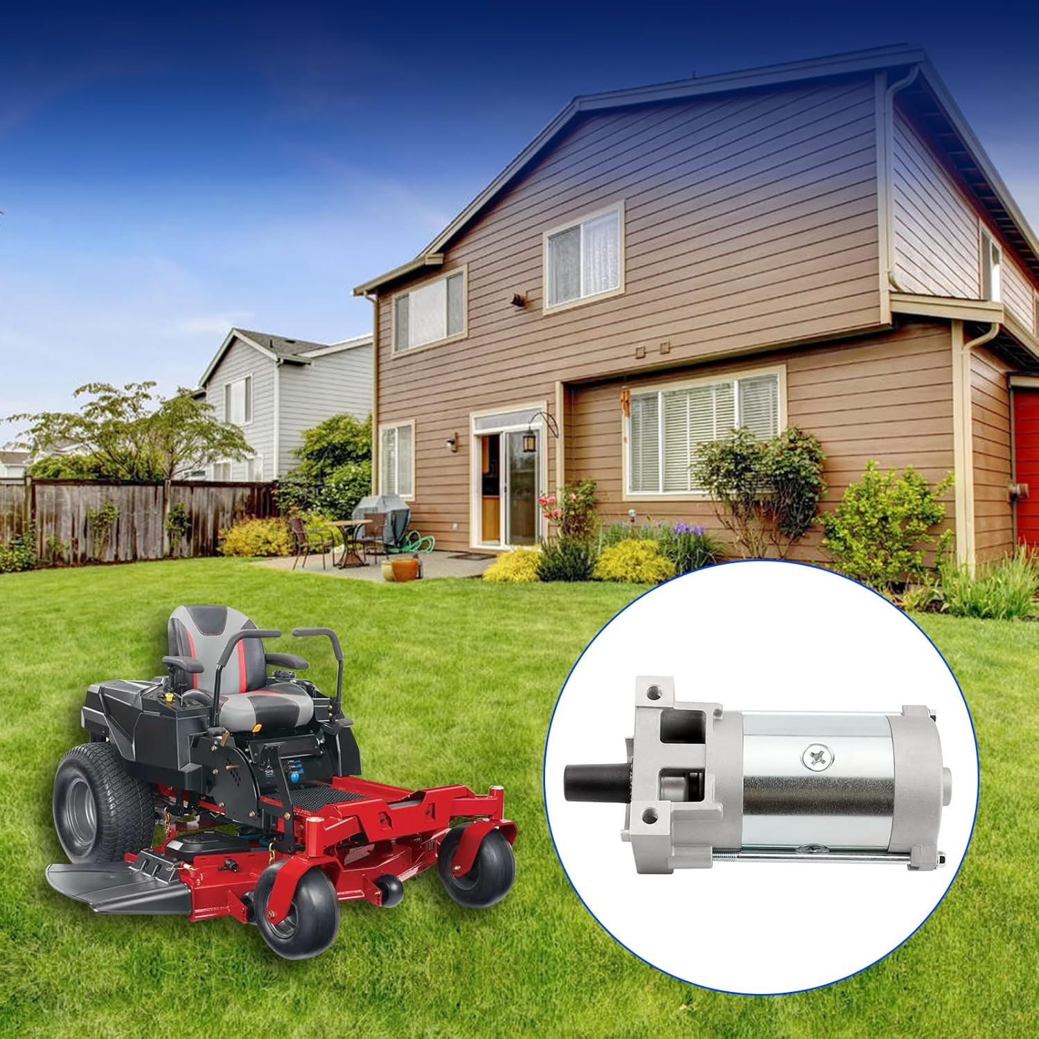 136-7880 Starter Motor Lawn Mower Starter Motor for 2P77F Engines Compatible with Toro Timecutter Titan HD Z Master Quest Radius E-Series S-Series, Exmark Quest Replace# 133-1564 127-9209 133-9828 image number 5