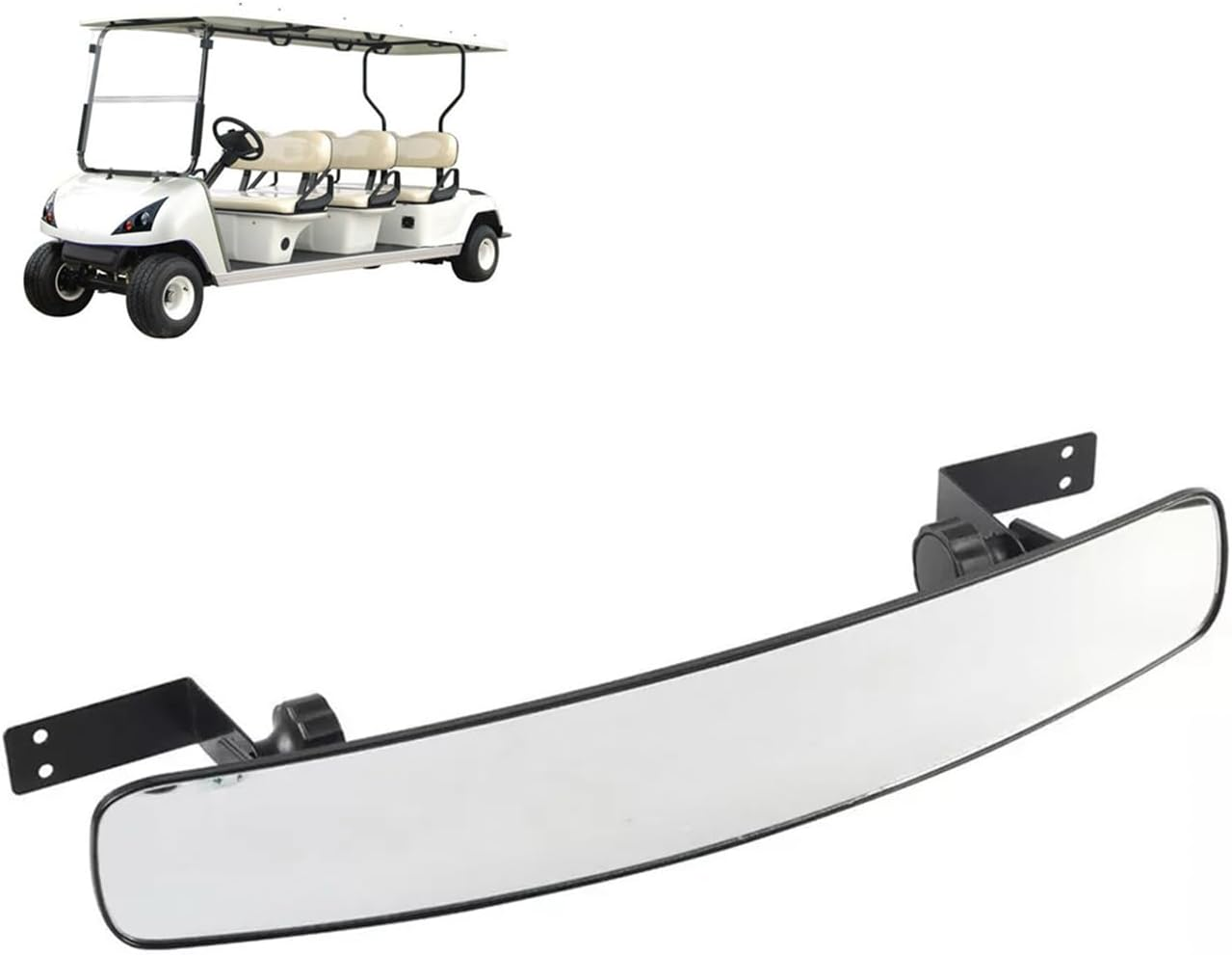 Golf Cart Rear View Mirror, Universal Extra Wide 180 Degree Panoramic Mirror Fit for EZGO Club Car Yamaha image number 6