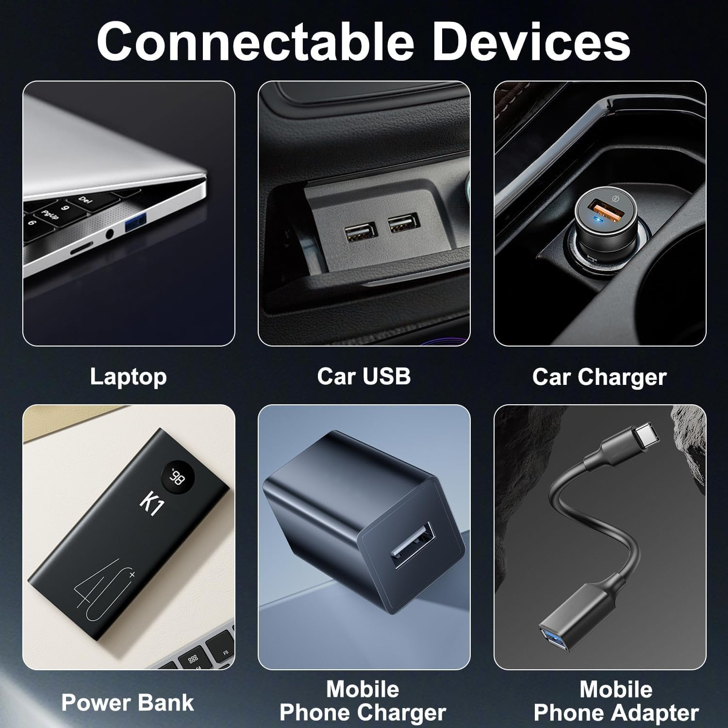 2 Pack USB Car Ambient Lights - Retro Touch Dimmable LED Atmosphere Lamps for Vehicle Interior, Portable Mini Glass Bottle Night Lights for Bedroom, Camping & Holiday Decor (Blue) image number 4