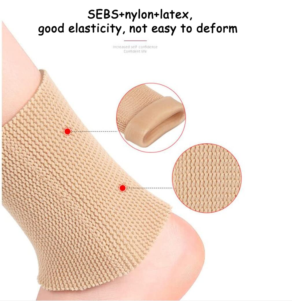Gel Tubing Ankle Sleeve, 1 Pcs Compression Sleeve Ankle Protector Brace for Figure Skating, Roller, Riding, Free Cutting Foot Support Socks (5 X 3.2 Inch) (Skin) - Skin image number 5