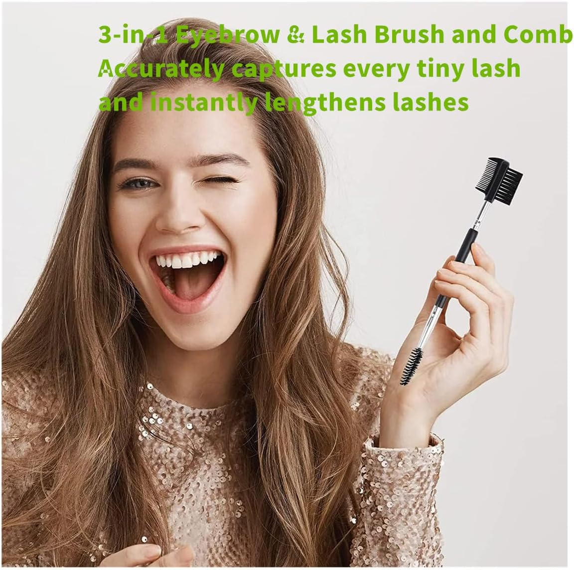 3 Pcs Eyebrow Brush Eyelash Separator Brow Comb & Lash Professional Eye Makeup Tools image number 3