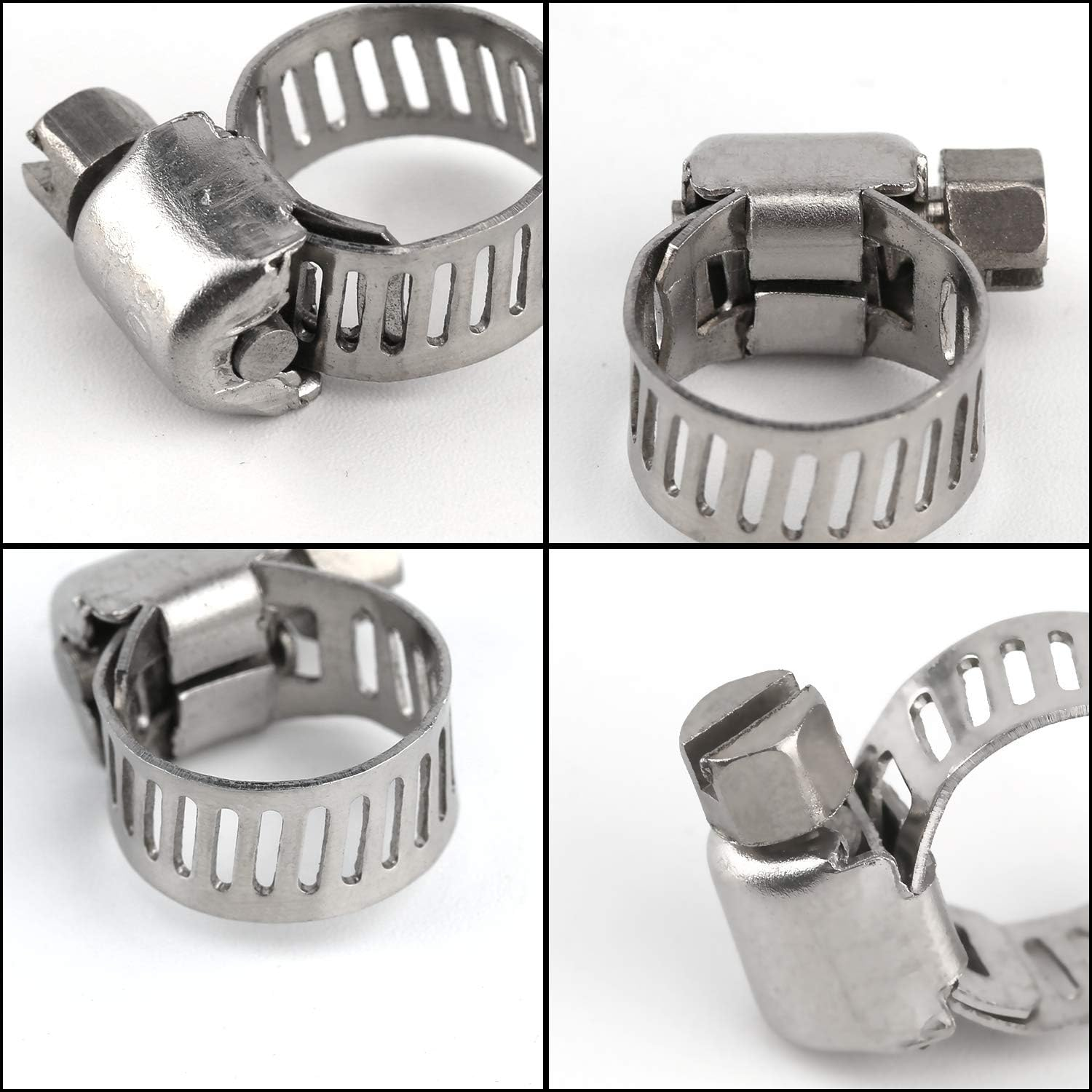 LUTER 20Pcs Hose Clamp 304 Stainless Steel Adjustable Worm Gear Hose Clips Pipe Tube Clamps 3/8In Plumbing(6-12Mm/0.24-0.47Inch)
