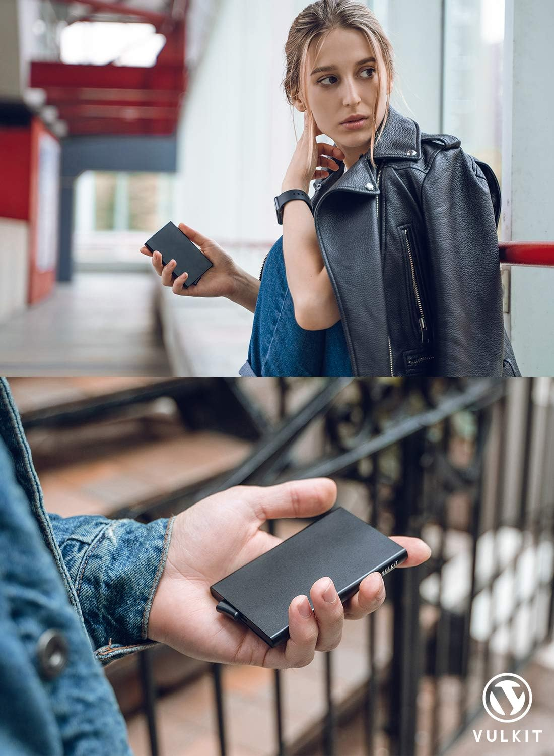 Pop up Wallet, Slim Minimalist Credit Card Holder for Men and Women RFID Blocking Mini Metal Case image number 3