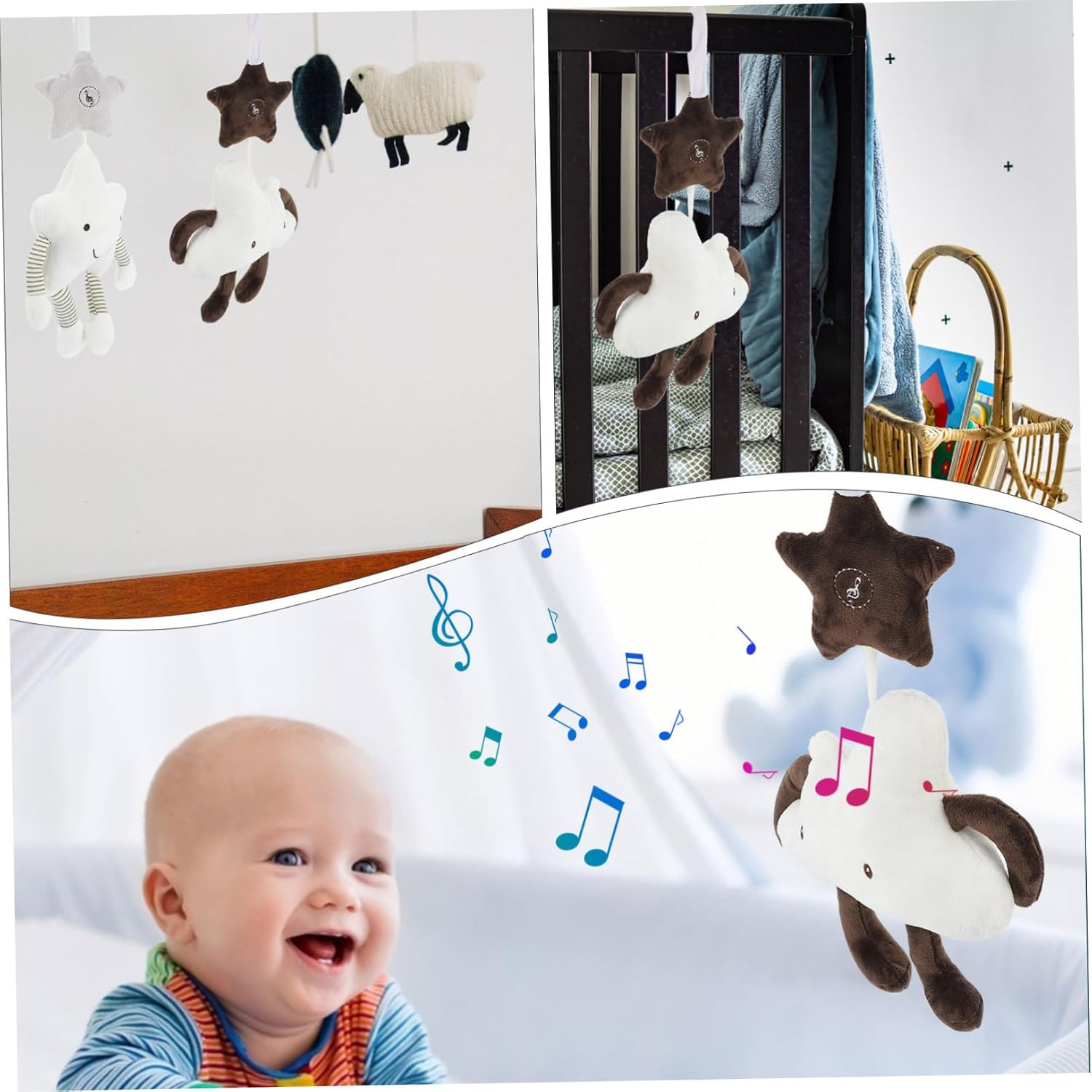 2Pcs Bedroom Accessory Crib Bed Ornament Decorative Rattle Pendant for Nursery Decor image number 2