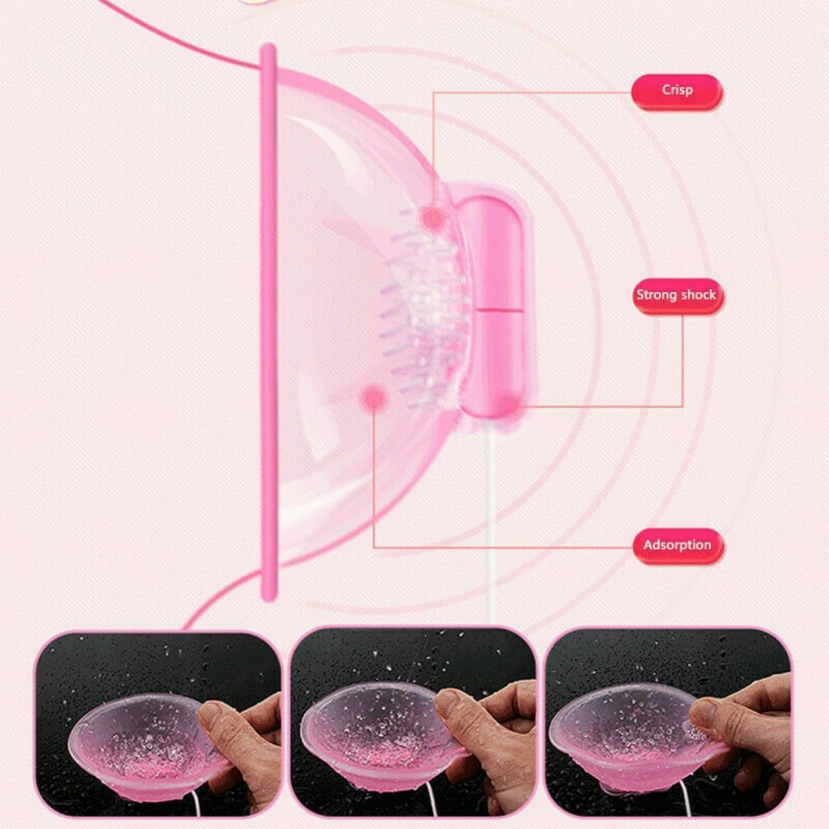 Vibrating Nipple Transparent Clamps Sucking Stimulator Massager with 10 Powerful Vibration Nipple Toy Vibrator Rechargeable Adult Sex Toys for Couples Pleasure image number 4