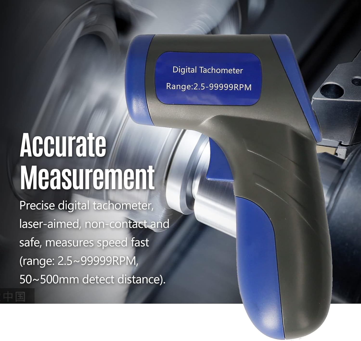 RAYWE Digital Tachometer Tachometer Handheld RPM Meter Speedmeter (2.5-99999RPM Measuring Range) with Backlit LCD Display for Motor Machine Lathe image number 4