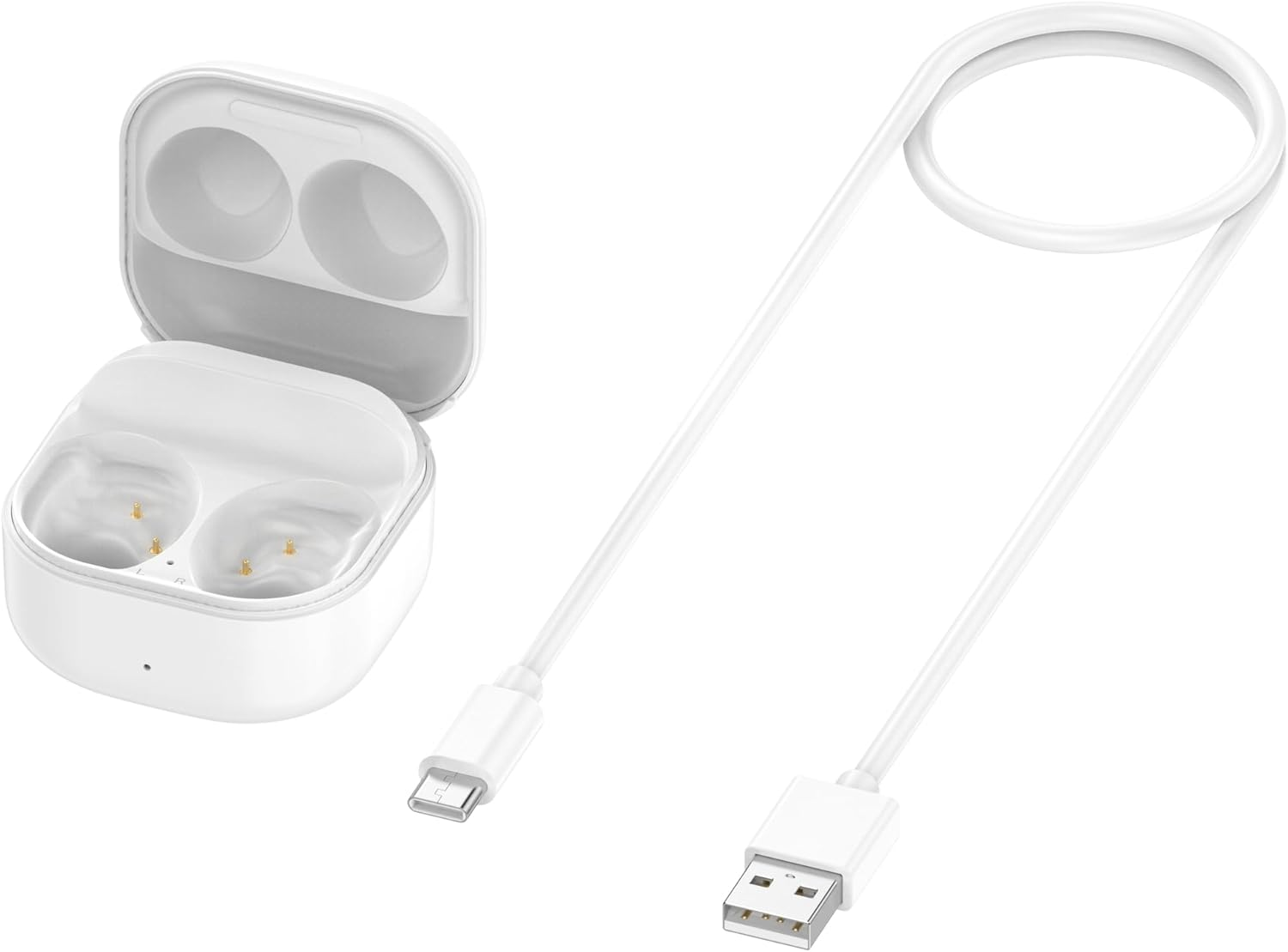 Replacement Charging Case Intended for Samsung Galaxy Buds FE R400 Charging Cradle Dock Station - with USB Cord Charger Cable(White) image number 3