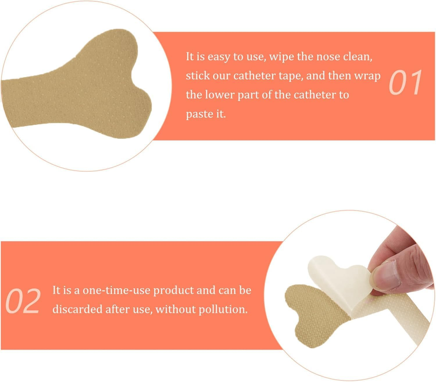 6 Sheets of Nasal Tube Holder Nasogastric Feeding Tube Fastener Catheter Fixed Tape Sticker Adhesive Decals for Home Clinic Care Nursing Supplies (Style 1, One Size) image number 6