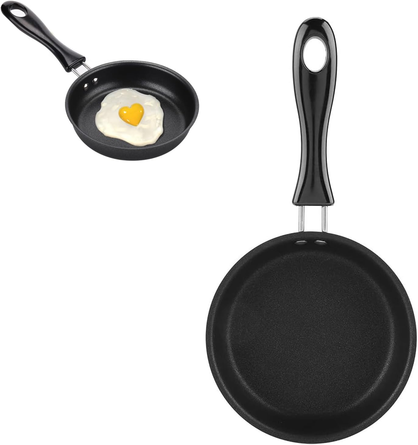 LIAMGUS Small Frying Pan, Mini Frying Pan for One Egg, Non-Stick Frying Pan, Egg Frying Pan, Mini Frying Pan, Portable Camping Cooking Omelet Pan for Gas Stove Induction Hob (12Cm) image number 3