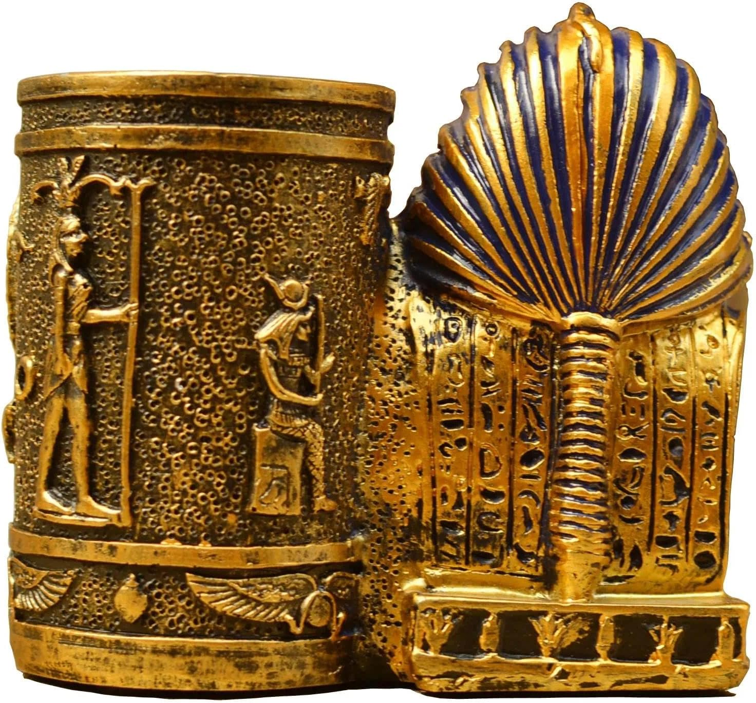 CRFY Ancient Egyptian Pencil Holder, Egyptian King Pharaoh Pen Cup, Pen Holder for Desk Office Pen Organizer, Pencil Cup Storage Containers - Small