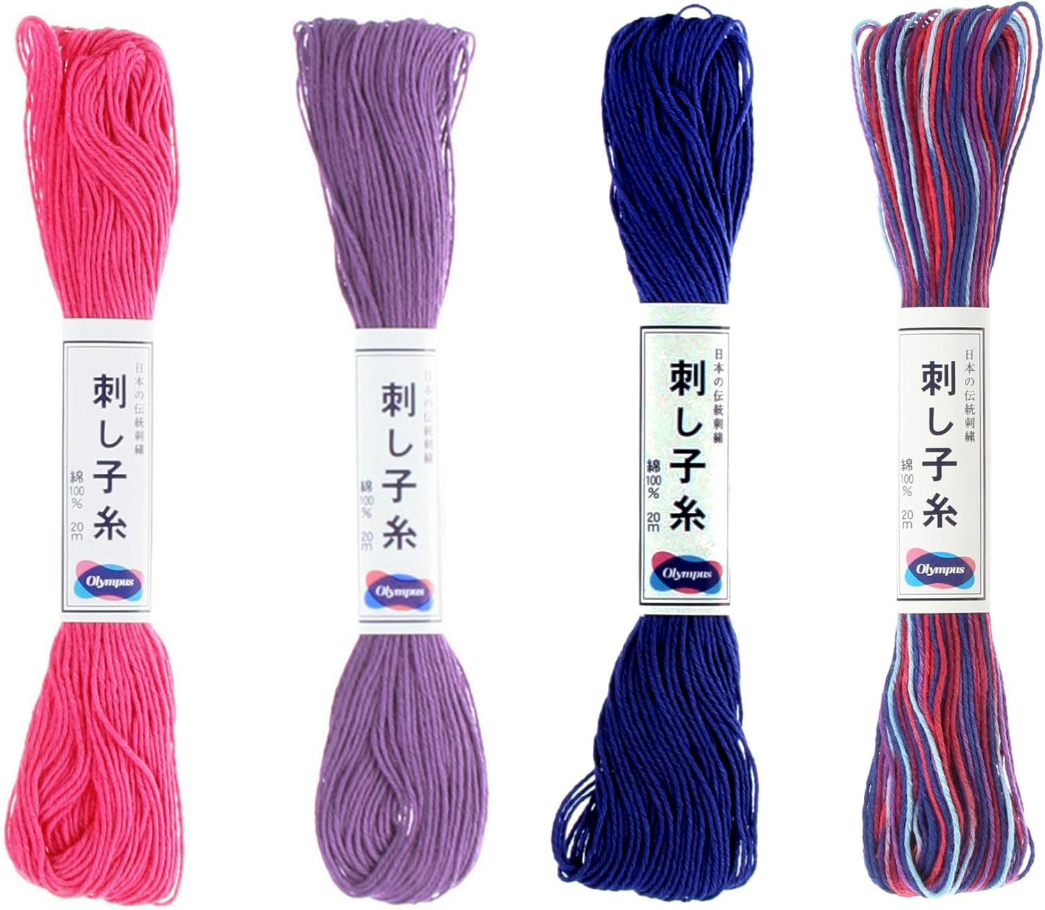 Olympus Sashiko Thread 20M Skein Color Bundles (Traditional: 52-01-10-18) image number 4