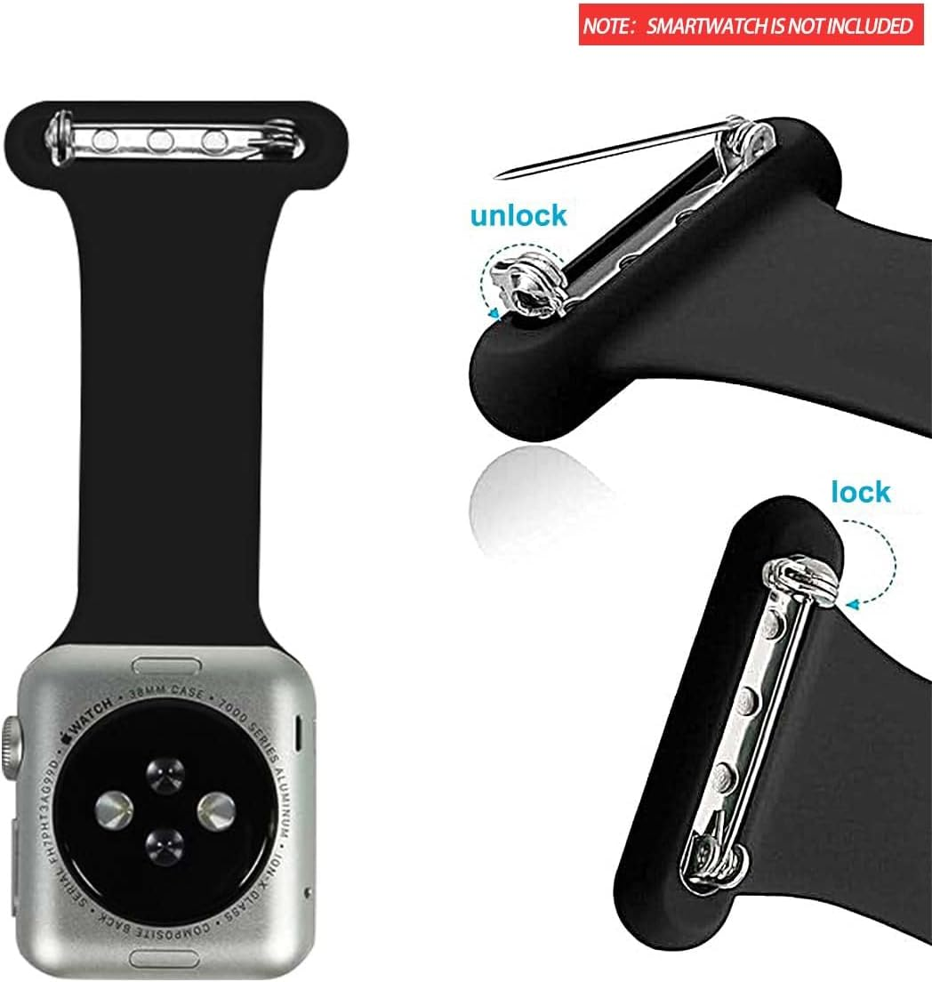 ZANZER Fob for Apple Watch Series 9/8/7 Band 41Mm 40Mm 38Mm Nurses Midwives Doctors Healthcare Paramedics,Silicone Pin Fob for Iwatch Series 8/7/6/SE2/SE/5/4/3/2/1 image number 1