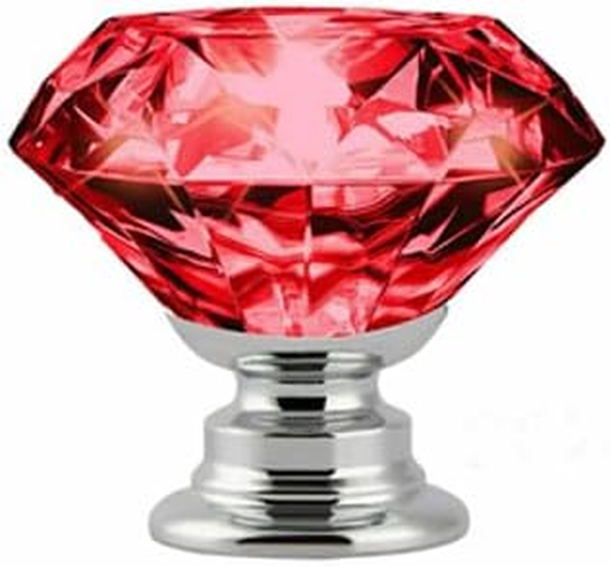 Door Knobs Handles Clear Crystal Diamond Glass Kitchen Cupboard Cabinet Pulls, 30Mm/40Mm Size Options, 10/20Pcs Sets with Screws