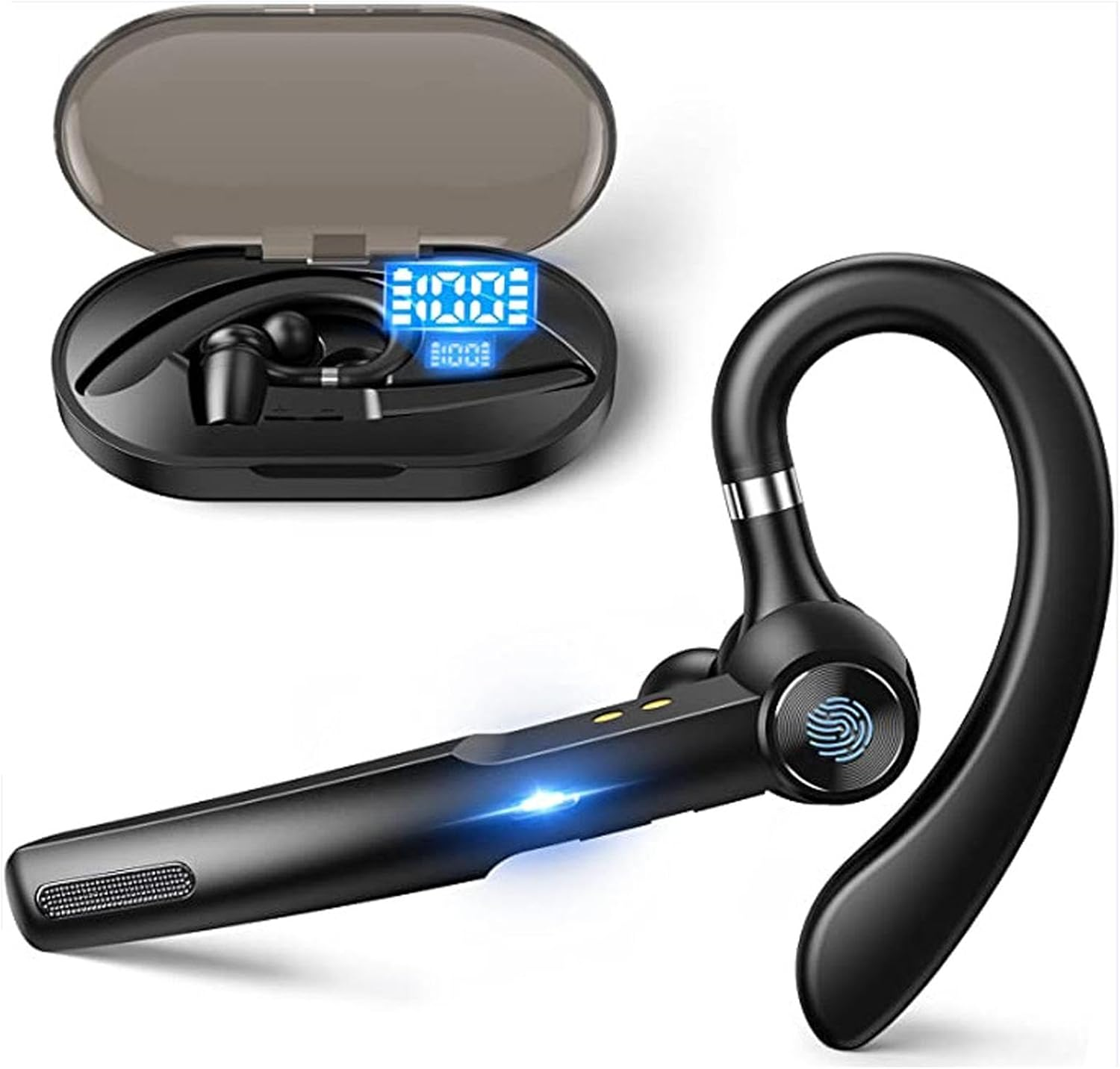 Bluetooth Headset, Wireless Bluetooth Earbuds, Hands-Free Headphones with Built-In Microphone for Driving/Business/Office, Compatible with Ios and Android Phones image number 2