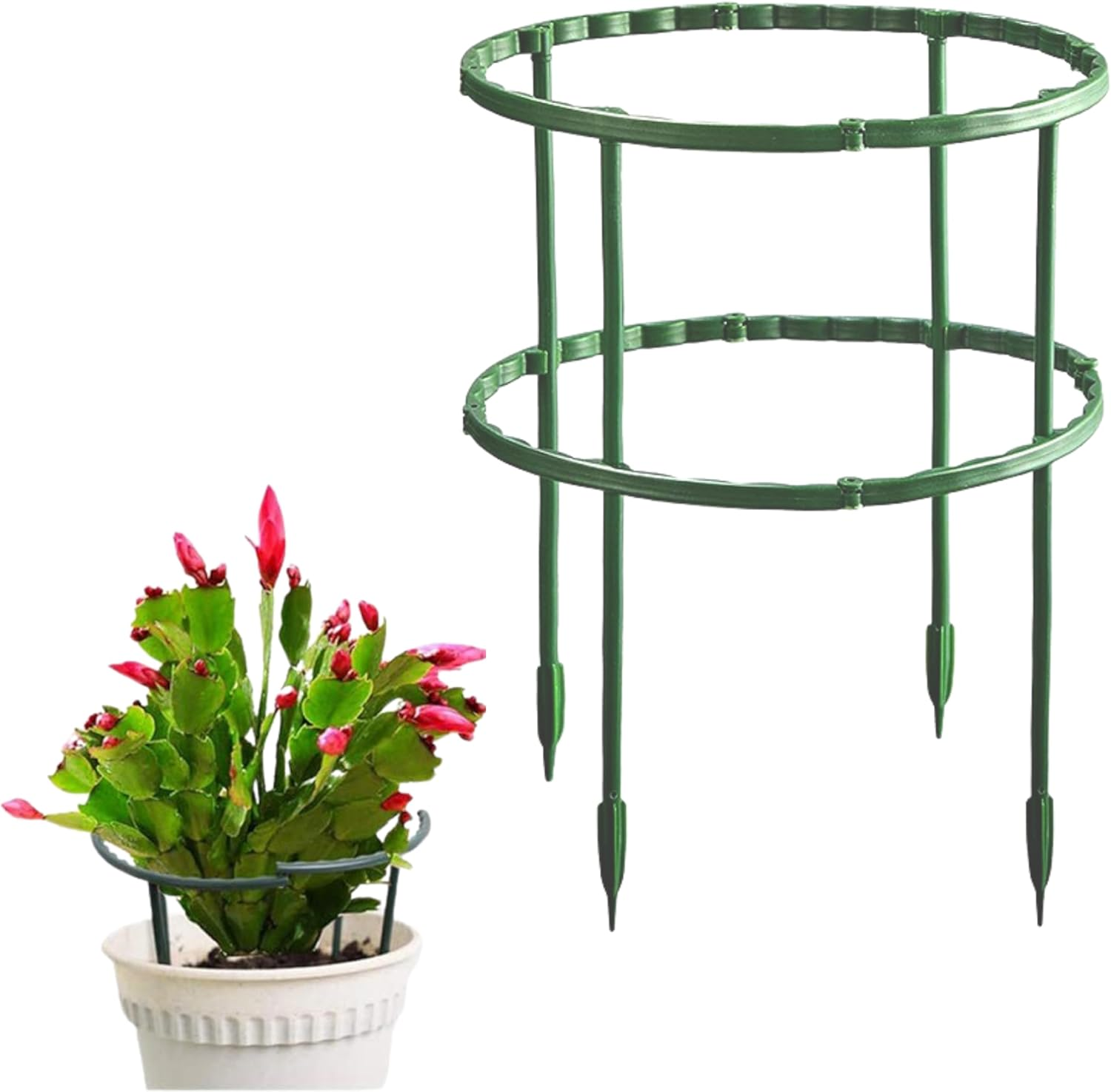 10 Pack Plant Stand, Plastic Plant Support Stakes, Half round Ring Plastic Cage Holder Flower Pot Climbing Trellis for Indoor and Outdoor Leafy Plants, Vegetable, Flower image number 3
