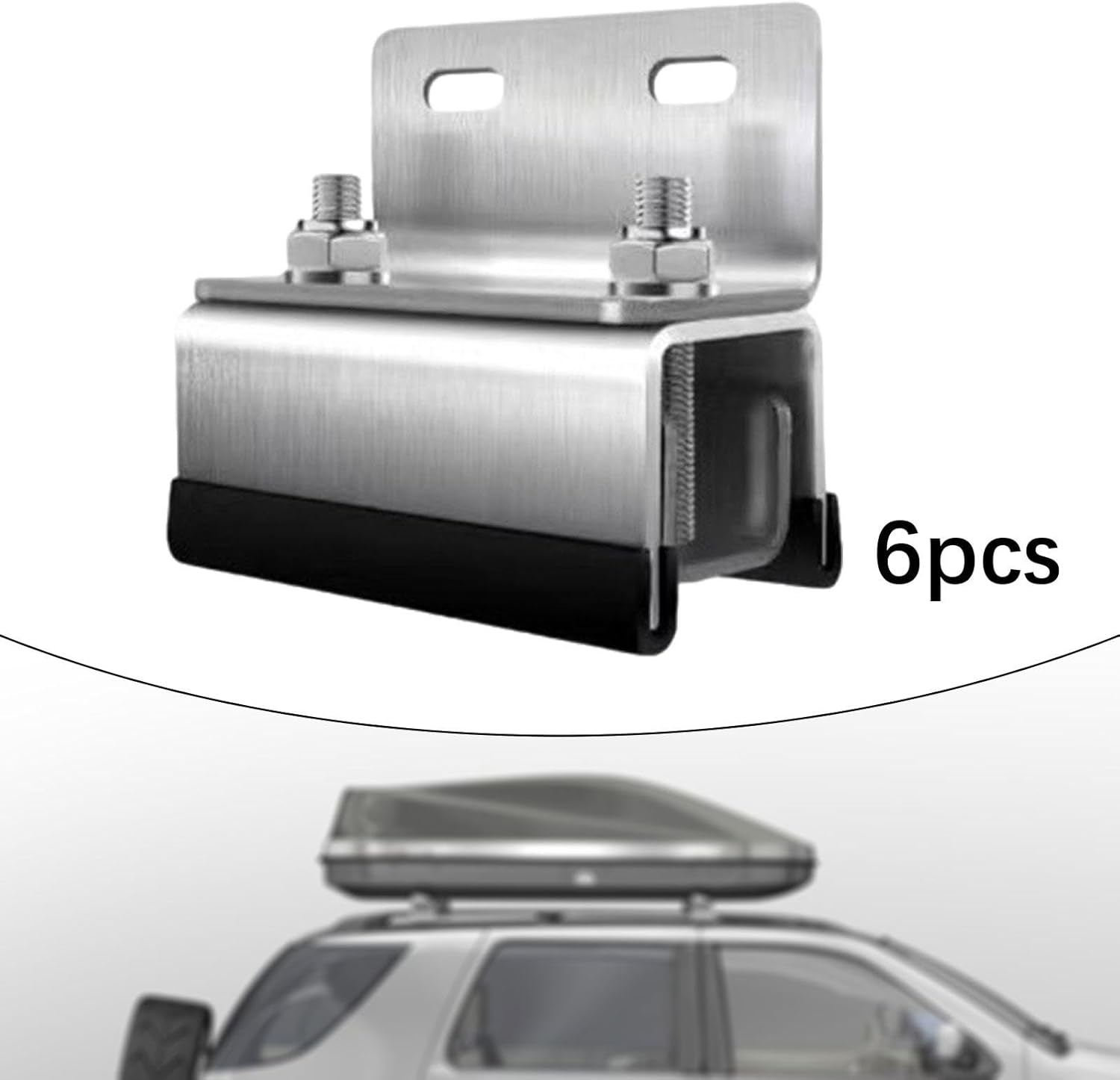 FJMQHU Van Roof Rack Brackets Roof Rack Mount Kit Easy to Install Professional Stainless Steel, Double Hole 6Pcs Set - Single Hole 4Pcs Set image number 3