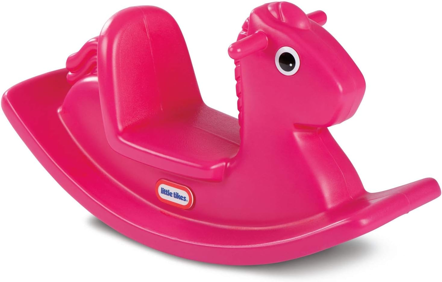Little Tikes Primary Blue Rocking Horse - Traditional Rocker with Classic Design - Rounded Edges, Easy Grip Handles, and High Back Seat - Encourages Imaginative Play - for Kids Ages 1-3 Years - Magenta