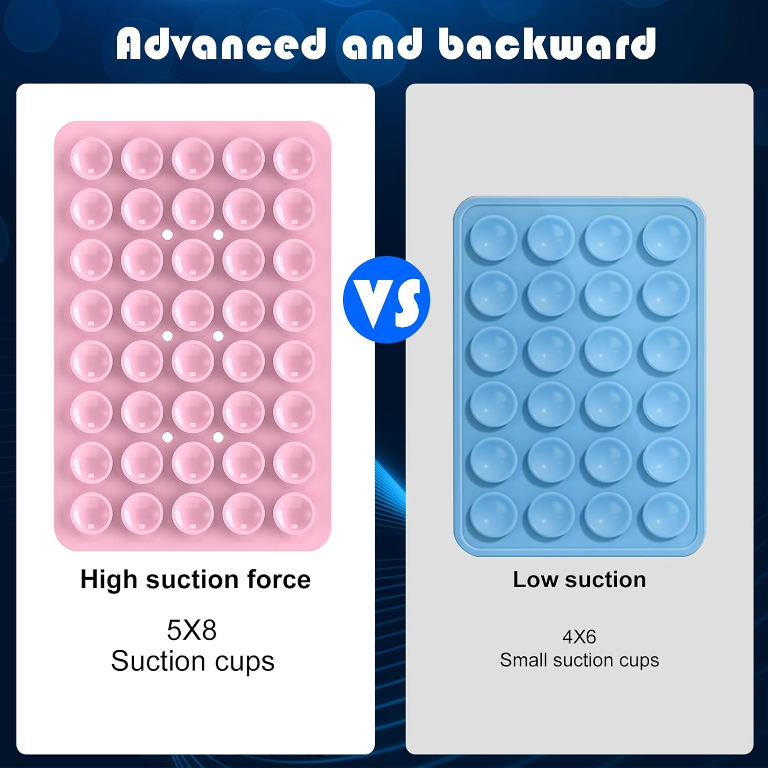 2PACK Silicone Double Sided Suction Phone Case Mount, Detachable Hands Free & Strong Grip Holder for Selfies & Videos, Compatible Iphone Android (Light Pink, 2Pack 40 Suction Cups) image number 4