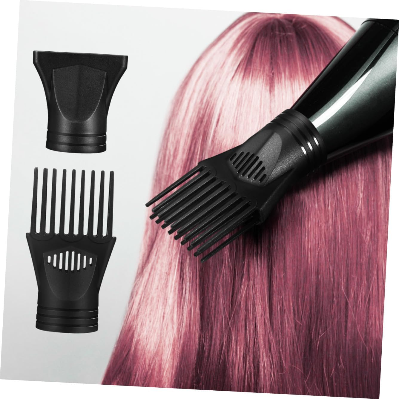LABRIMP 2 Pcs Hair Dryer Attachments Professional Plastic Nozzle Comb Diffuser for Versatile Styling Easy Detangling Compatible with Models Suitable for Straight Curly Hair image number 4