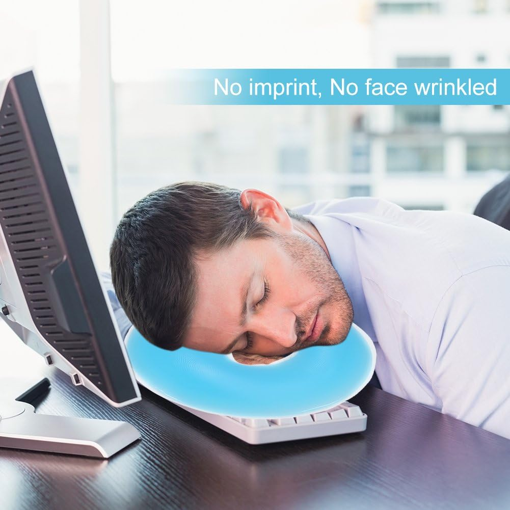 Silicone Pillow Soft Massage Face Relax Pillow Headrest, Soft Reusable Relax Pad Face Relax Pillow Face SPA Beauty Salon Skin Care Pillow for Head Support [Sky Blue] image number 4