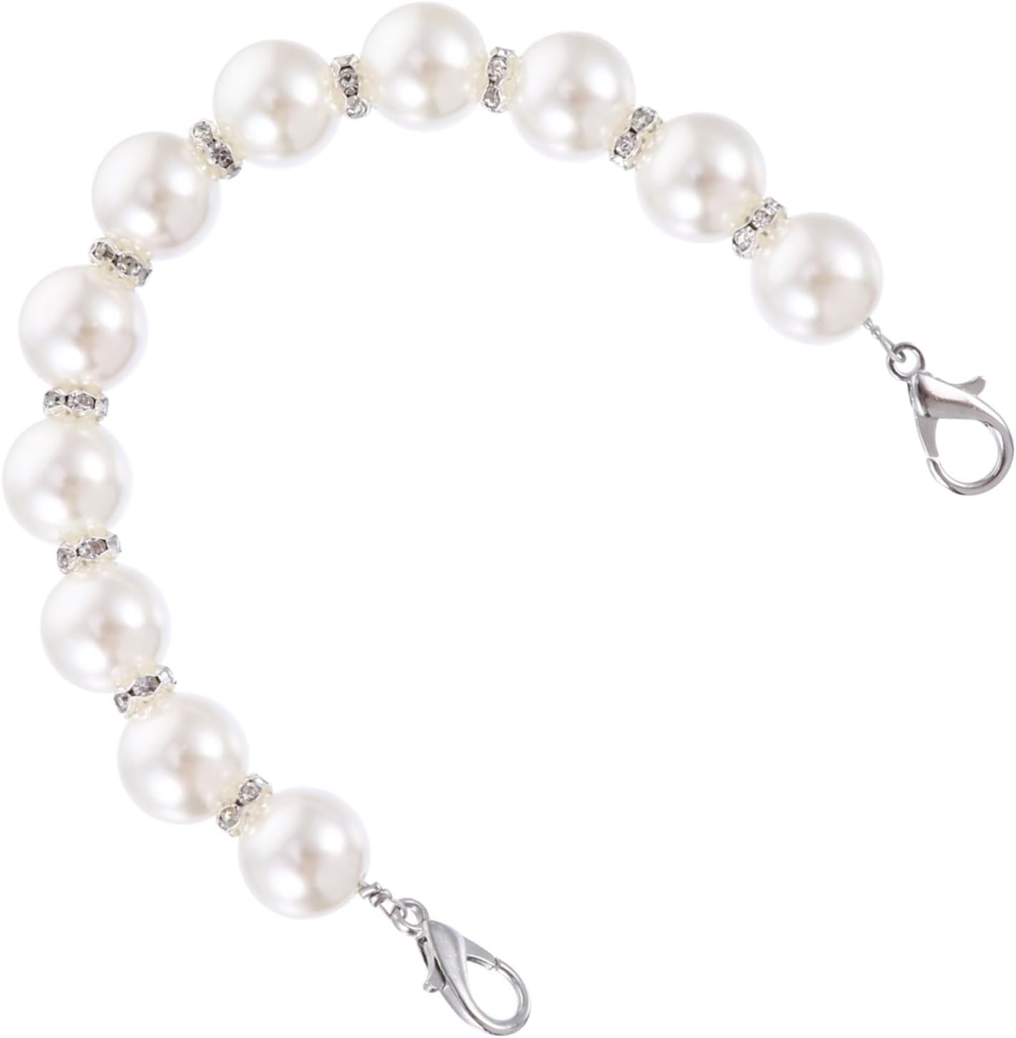 HAPINARY Fashionable Metal Pearl Chain Bag Strap Luggage Strap DIY Purse Chain Replacement for Old Broken