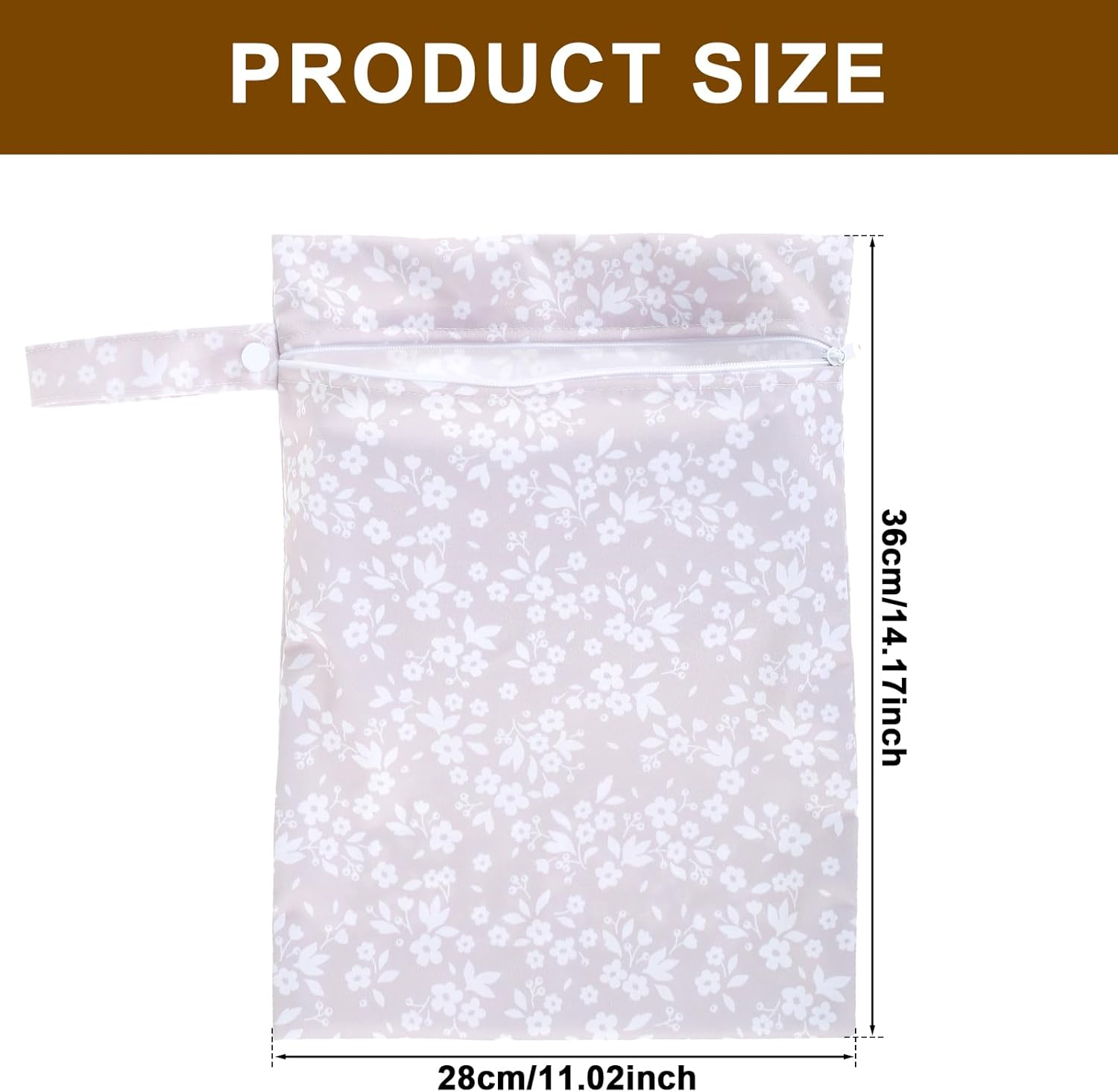 3Pcs Waterproof Wet Bag, Wet Bag Storage Bag Washable Travel Bags with Zipper Closure, Reusable Baby Diaper Bag Organizing Pouches Wet Bag for Swimsuit, Towels, Wet Clothes, Beach, 14" X 11", Style 1, image number 6