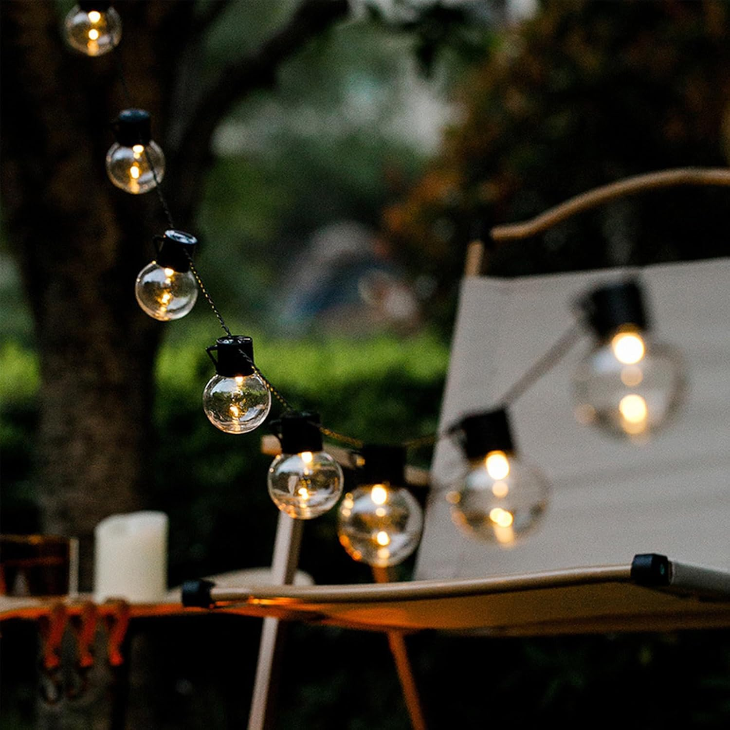 ENLACE LED Fairy Lights Bulbs, 2.5 M, 10 LED Transparent Light Bulbs, Fairy Lights, Battery Operated, Warm White Ball Fairy Lights for Bedroom, Camping, Balcony, Christmas Decoration image number 2