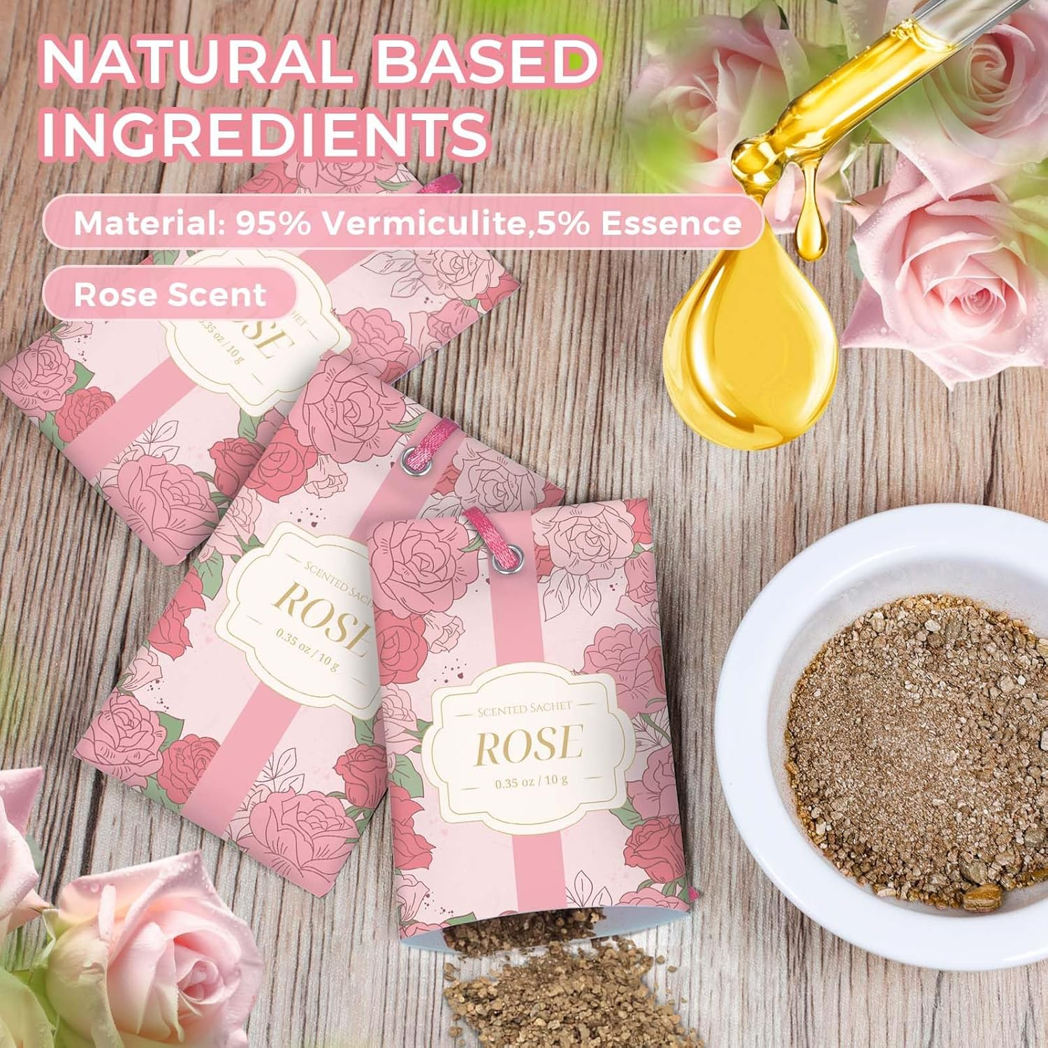 LA BELLEF&Eacute;E Scented Sachet,14-Packs Rose Fragrance Packets Perfume Envelopes Sachets, Idea Home, Wardrobe, Drawer, Car, Closets image number 4