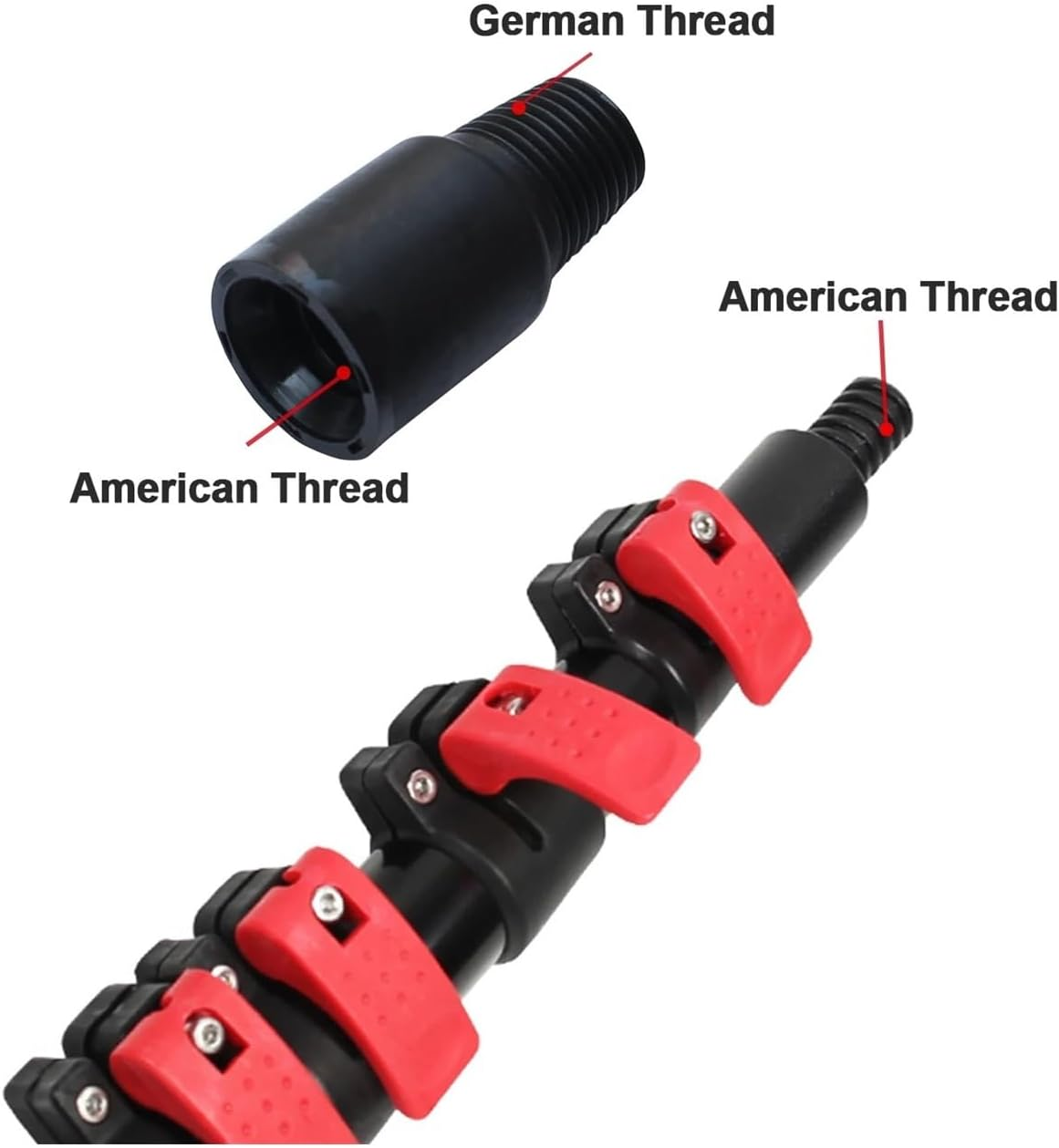 40 Ft Heavy Duty High Reach Extension Window Cleaning Pole Telescopic Extendable Paint Roller Handle Garden/Picking 40 Ft Heavy Pole image number 2