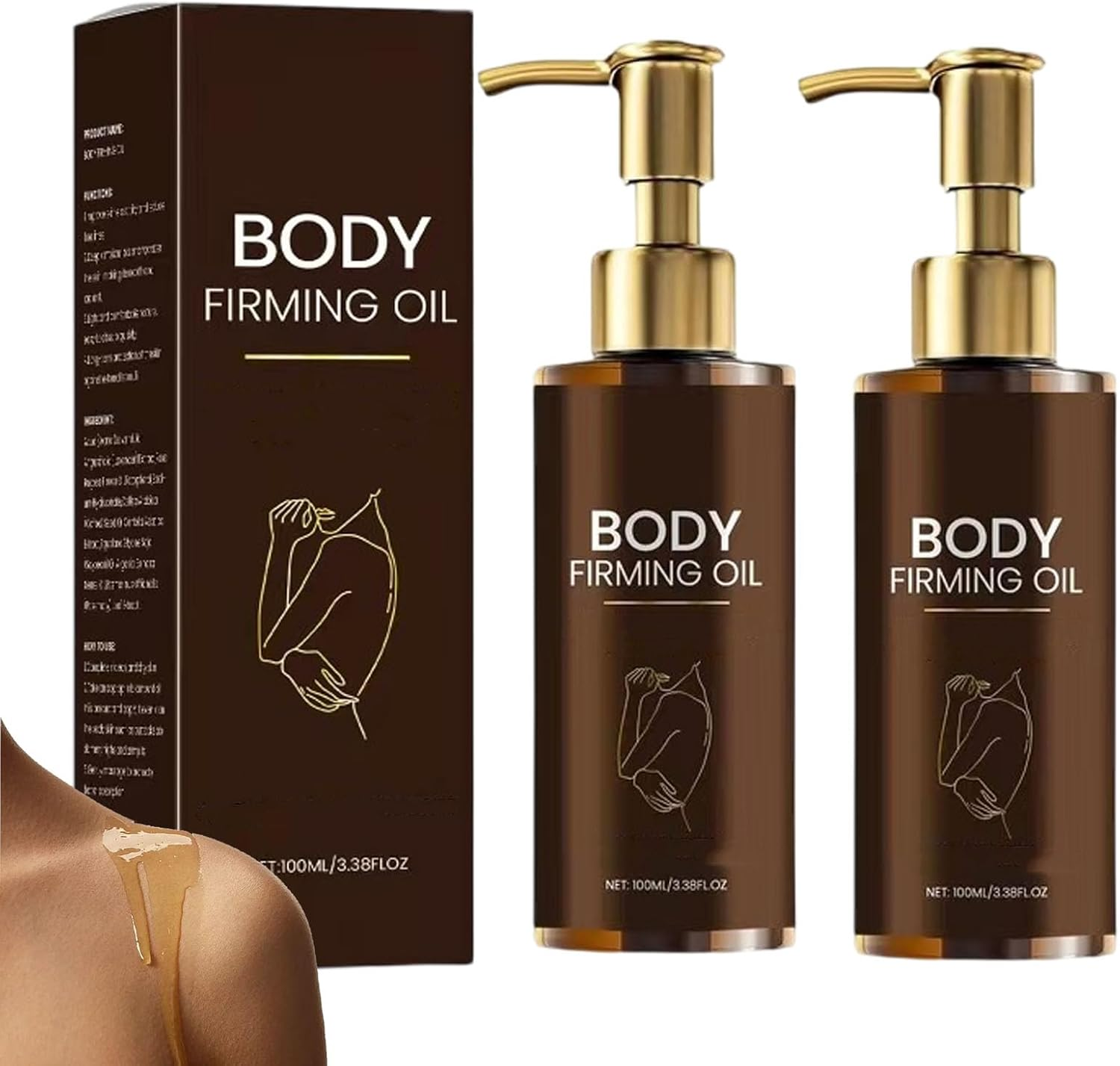 Magic-Body Firming Body Oil, Body Oil Skin Tightening, Hydrating and Firming Skin for Full Body Uses, Nourishes Skin, Reduces Fine Lines, Improves Elasticity (3PCS)