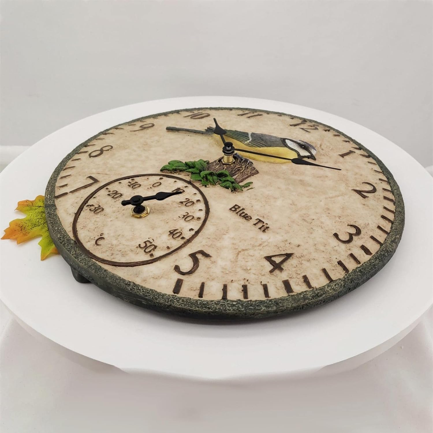 Outdoor Clock Thermometer | Outdoor Clocks Waterproof 12 Inch Wall Clock | Indoor Outdoor Thermometer Clock, Waterproof Wall-Mounted Thermometer Clock for Patio Garden Yard, 12 Inch Seta-Au image number 1