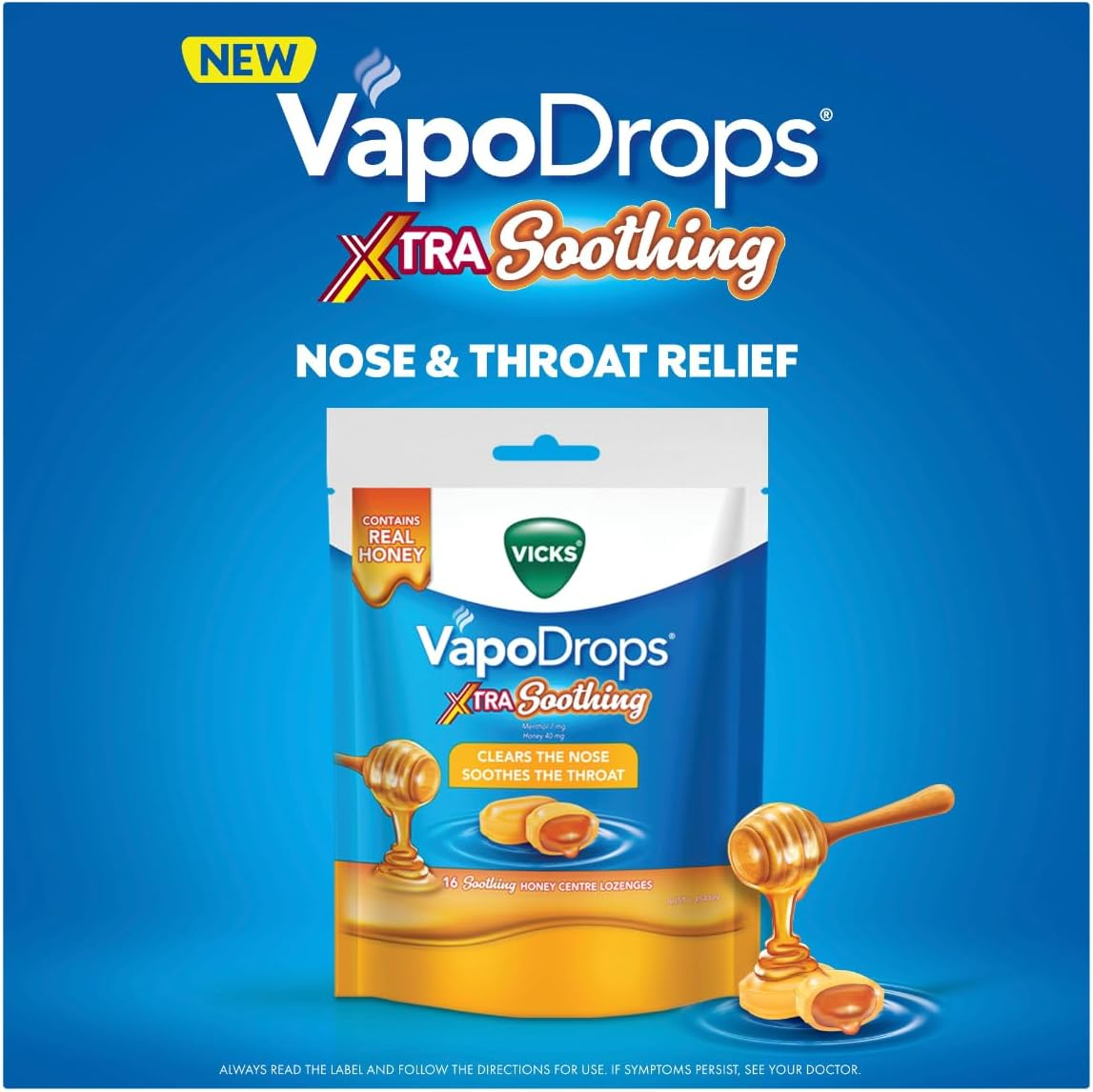 Vicks Vapodrops Xtra Soothing 16 Honey Centre Lozenges image number 4