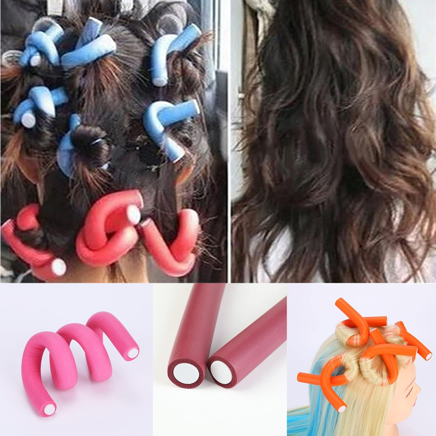 Paifeancodill 10 Pcs Flexible Curling Rods, Hair Rollers Twist-Flex Curlers with Soft Foam, 9.4&rdquo; Heatless Curls Rods, No Hurt the Hair Fluffy Foam Curling Iron Curlers for Short, Medium and Long Hair image number 5