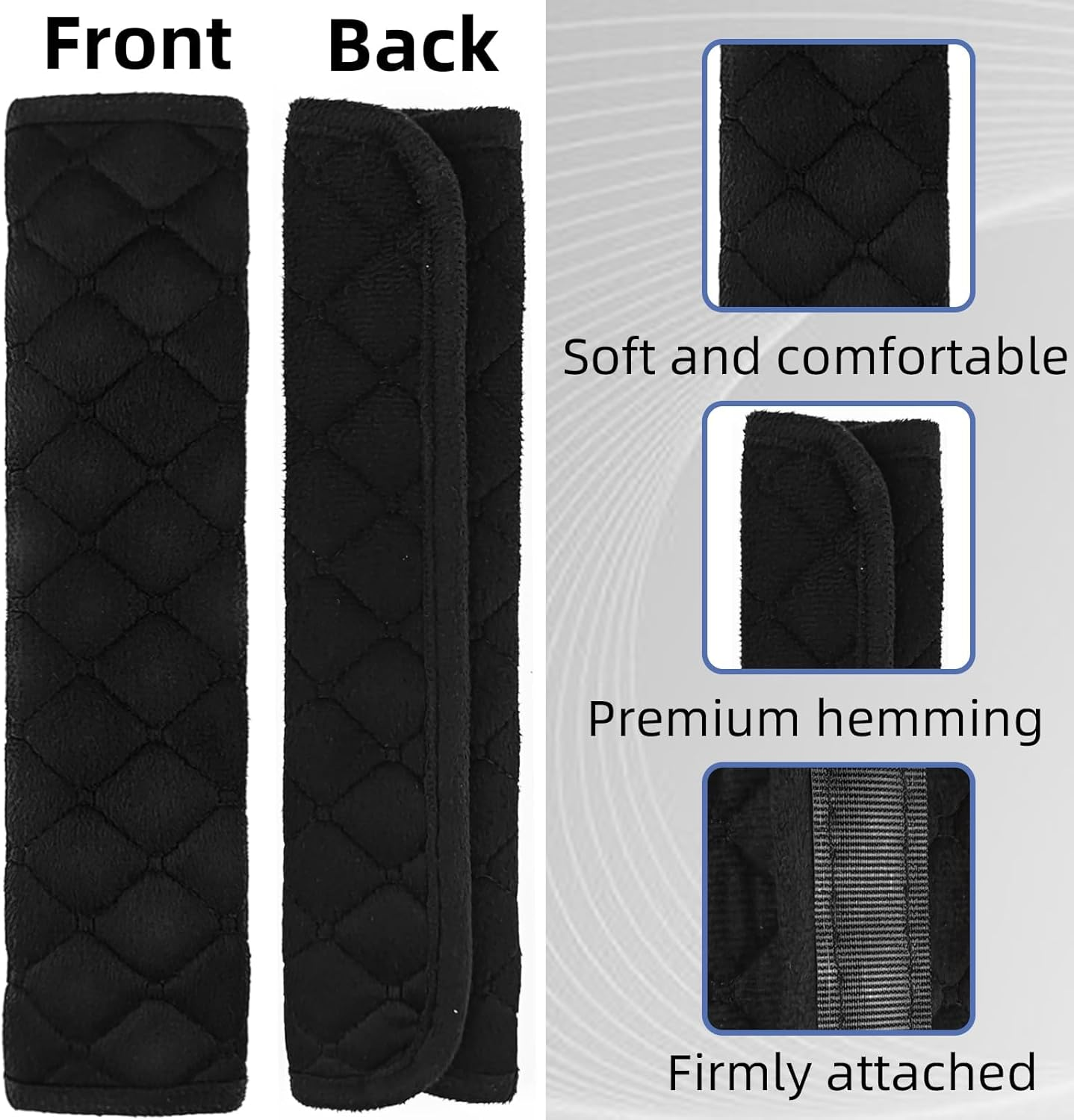 2Pcs Car Seat Belt Padding10.6In (27Cm) Car Seat Belt Shoulder Strap Cover Car Accessories Interior,Soft Shoulder Strap Covers Seat Belt Protector Make Neck and Shoulders More Comfortable image number 6