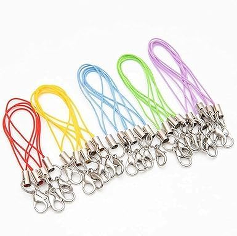 HODASHI 20Pcs Mobile Phone Rope Strap Charm Lariat Lanyard Phone Charms with Lobster Clasp Cords for Cellphone USB Drive, Keychain DIY Jewelry Accessories - Black image number 5