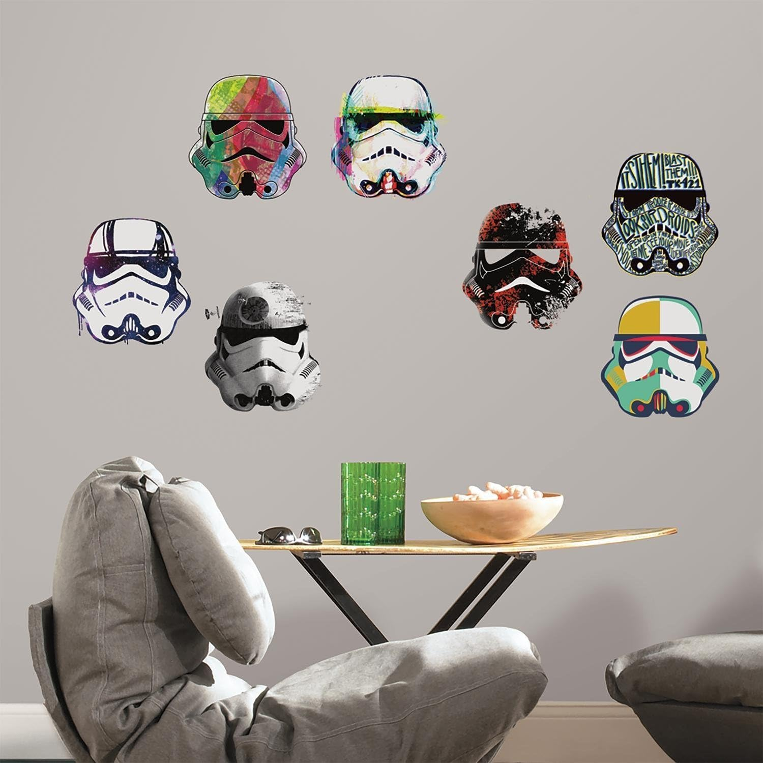 Roommates Star Wars Artistic Storm Trooper Heads Peel and Stick Wall Decals by Roommates, RMK3591SCS image number 1
