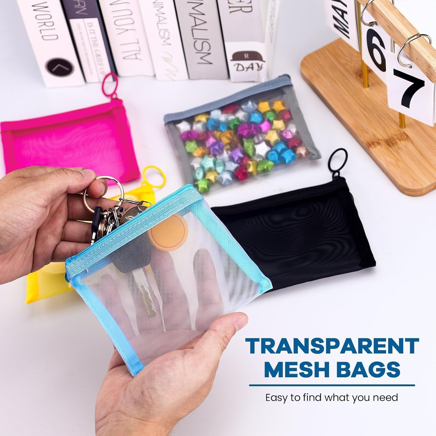 10Pcs 5-Color Mesh Zipper Pouch Bag Mini Zipper Mesh Bag,Mesh Zipper Pouch Bags Mini Zipper Mesh Bags Small Beauty Makeup Lipstick Bag,5-Color Mini Zipper Mesh Pouch Mesh Makeup Bag Mesh Zipper Pouch image number 1