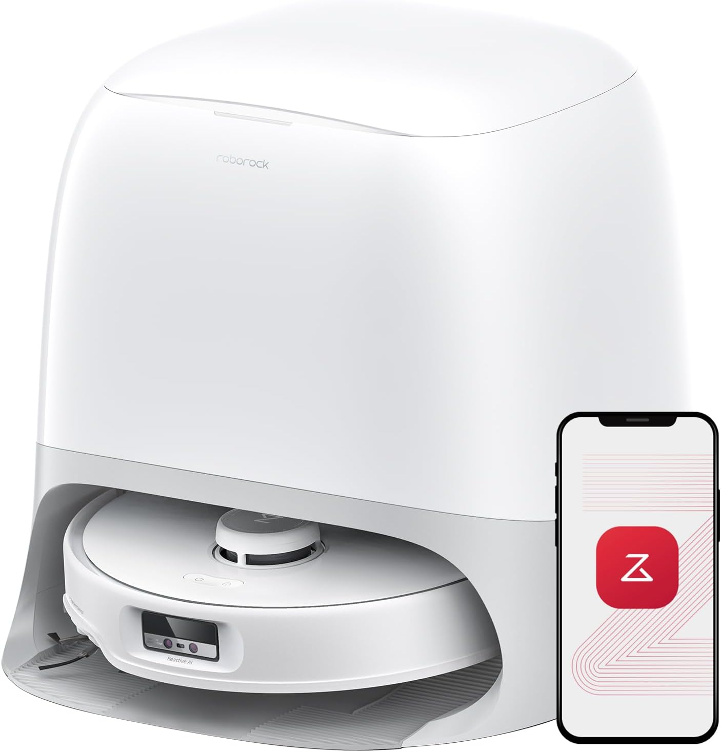 Roborock Qrevo Curv Robot Vacuum and Mop, 18,500Pa Suction, Zero-Tangling, Duodivide Main Brush, Flexiarm Arc Side Brush, Flexiarm Mop, Adaptilift Chassis, Auto Mop Washing & Drying, Self-Emptying