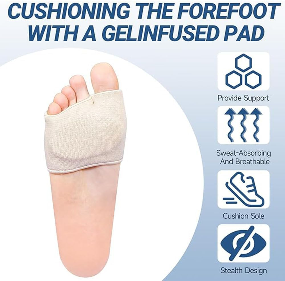 2 Pairs Metatarsal Pads for Men and Women,Foot Pads Provides Relief for Morton'S Neuroma Insert，Metatarsalgia, Morton'S Neuroma image number 6