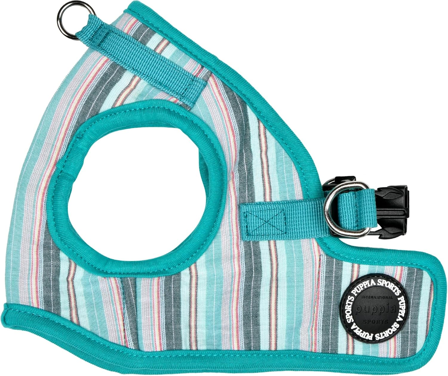 Puppia Theros Dog Vest Harness B (Step-In) Fashionable Striped Pattern Spring Summer Harness for Small and Medium Dogs, Pink, Large