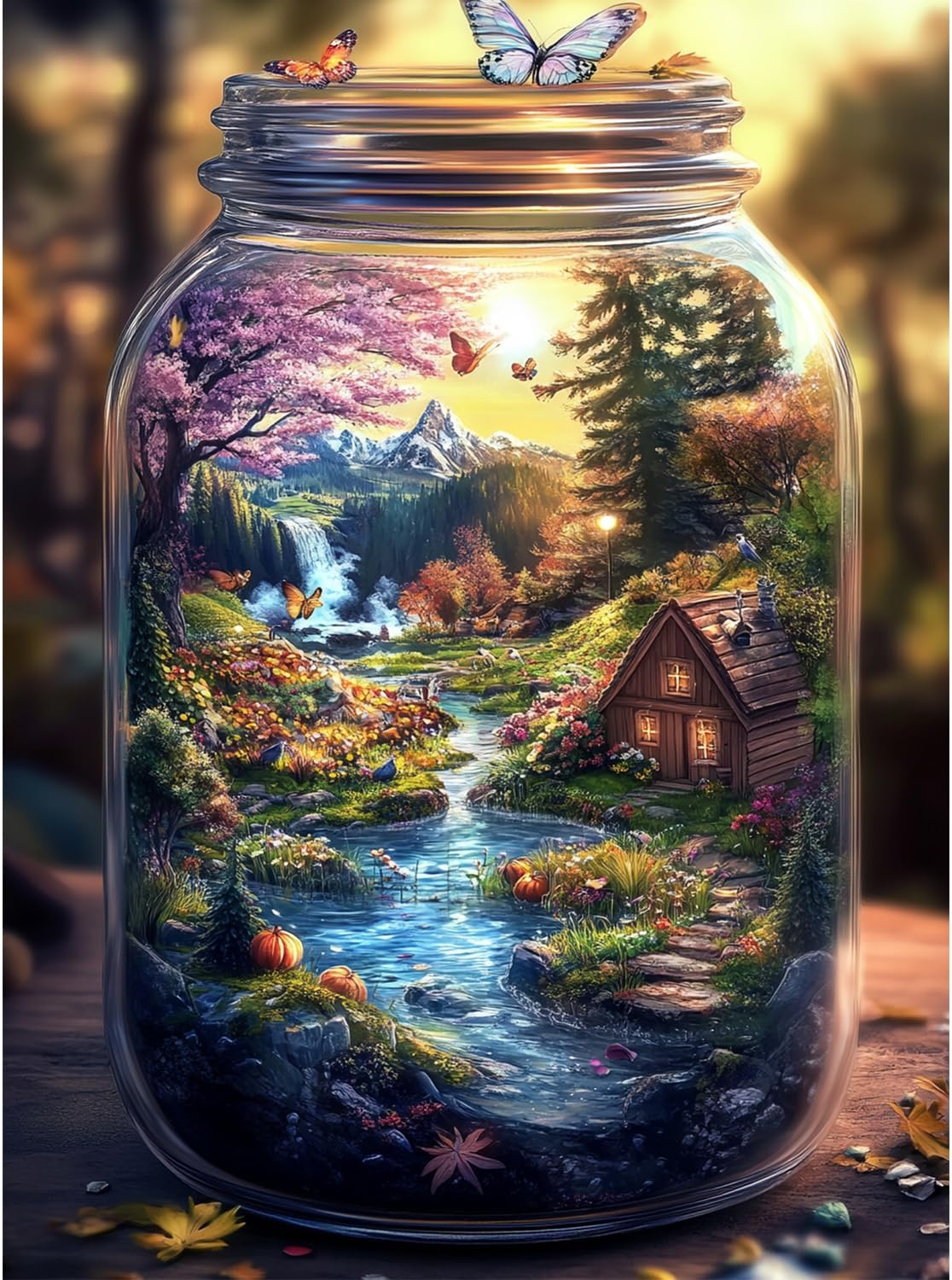 Jigsaw Puzzles for Adults 1000 Pieces Impossible Hard Difficult Challenging Puzzles for Adults 1000Pc Puzzles World in Bottle Nature'S Dream Jigsaw Puzzle 1000 Pieces 28 X 20 Inch image number 1