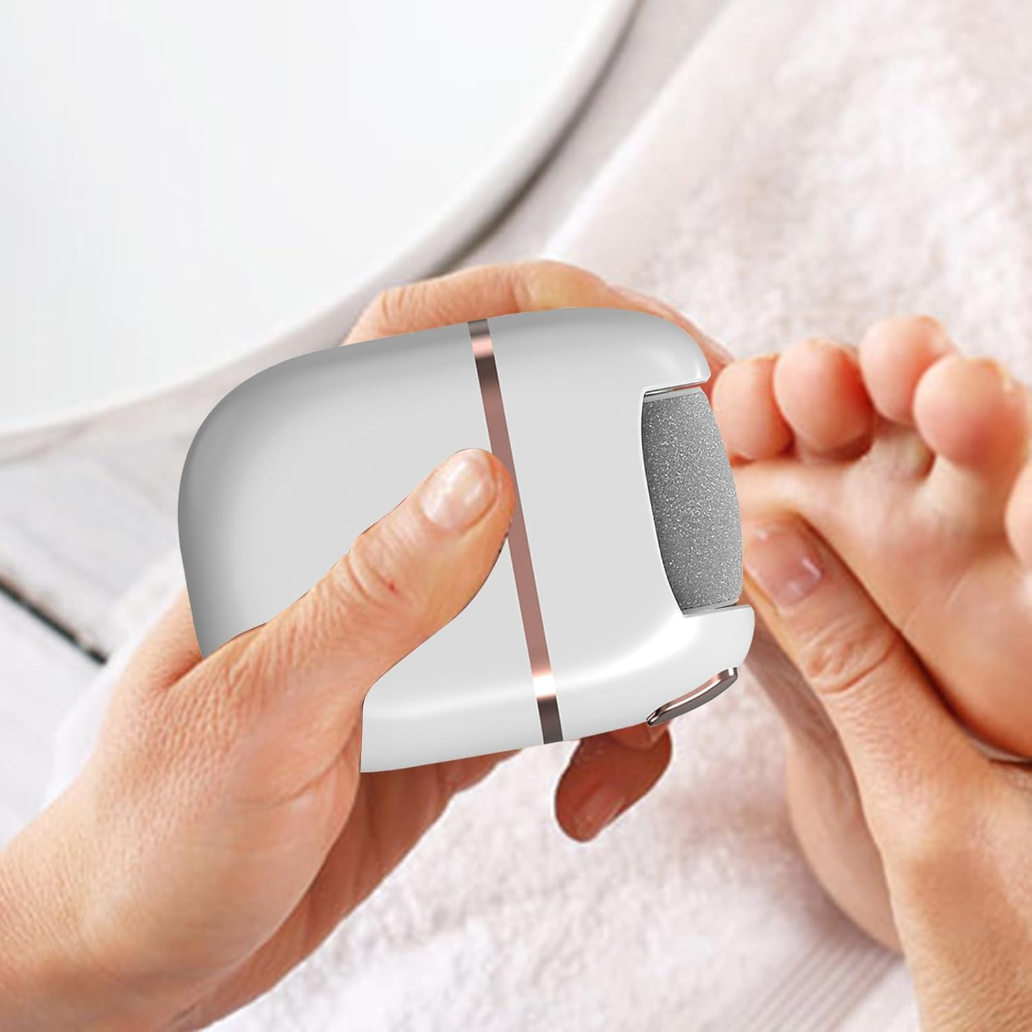 Feet Repair Grinding Device Exfoliate Scrubber Heel Polisher | Electric Foot File | Rechargeable Grinder Electric Foot Files for Dead Hard Cracked Dry Skin - Yellow image number 2