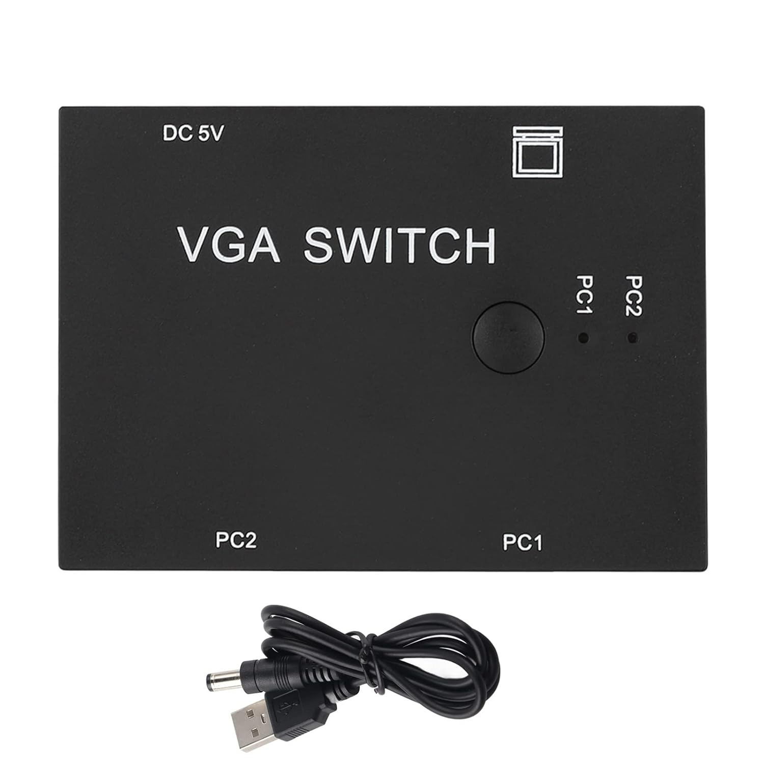 MENDUNER VGA Splitter Computer Accessory, 2-In-1 Out 2 Port Switcher, HD Display Accessories for Host Switch, VGA Video Sharing Selector Adapter Support XVGA, SVGA, UXGA