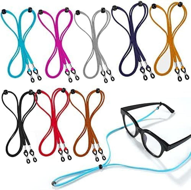 8Pcs Adjustable Leather Eyeglass Straps,Eyewear Retainers for Men and Women, Ideal for Sports Sunglasses