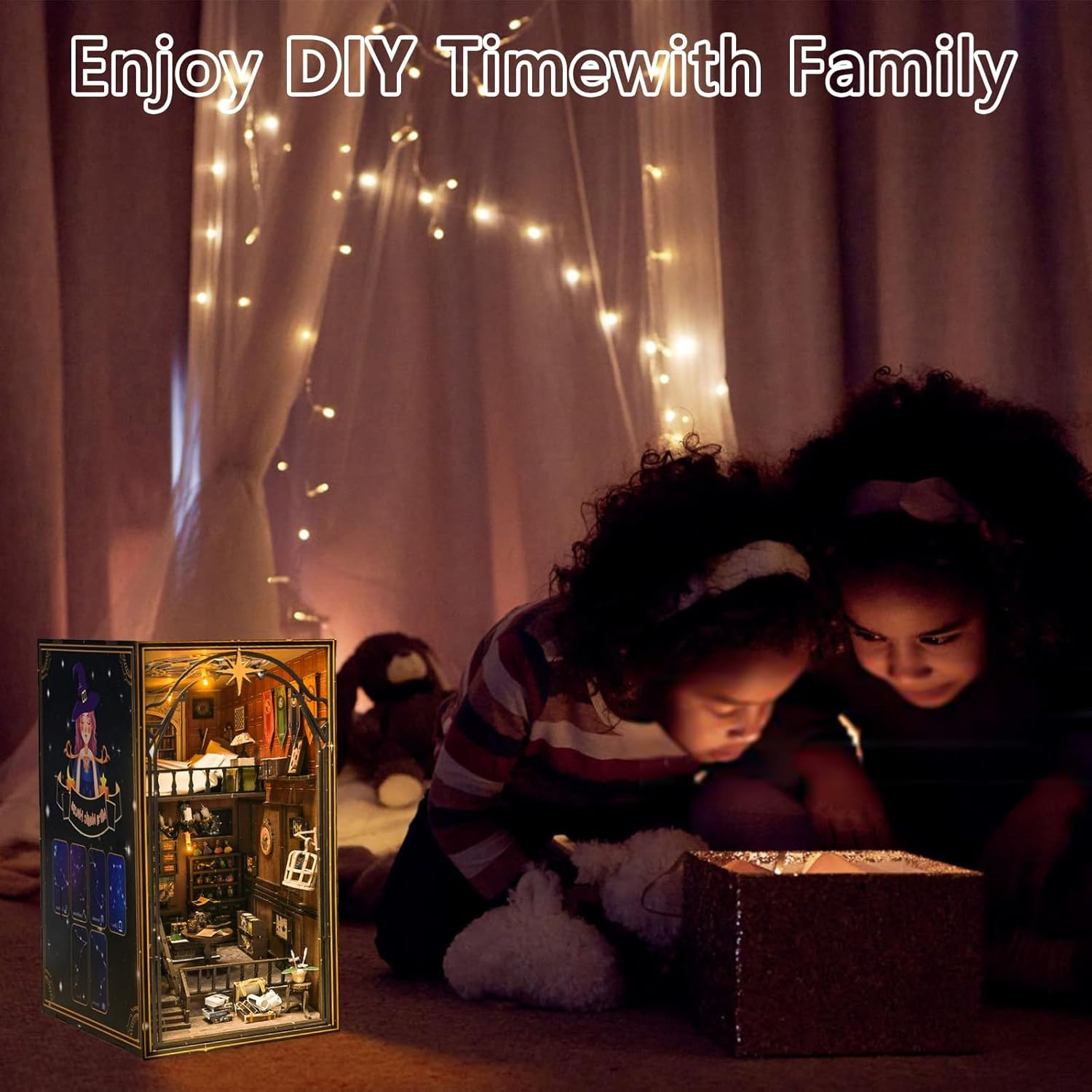 3D Book Nook Kit, DIY Miniature House Kit with LED Light, Booknook Libray Puzzle Creative Gifts Suitable for Adults, Dollhouse Miniature Adults image number 5