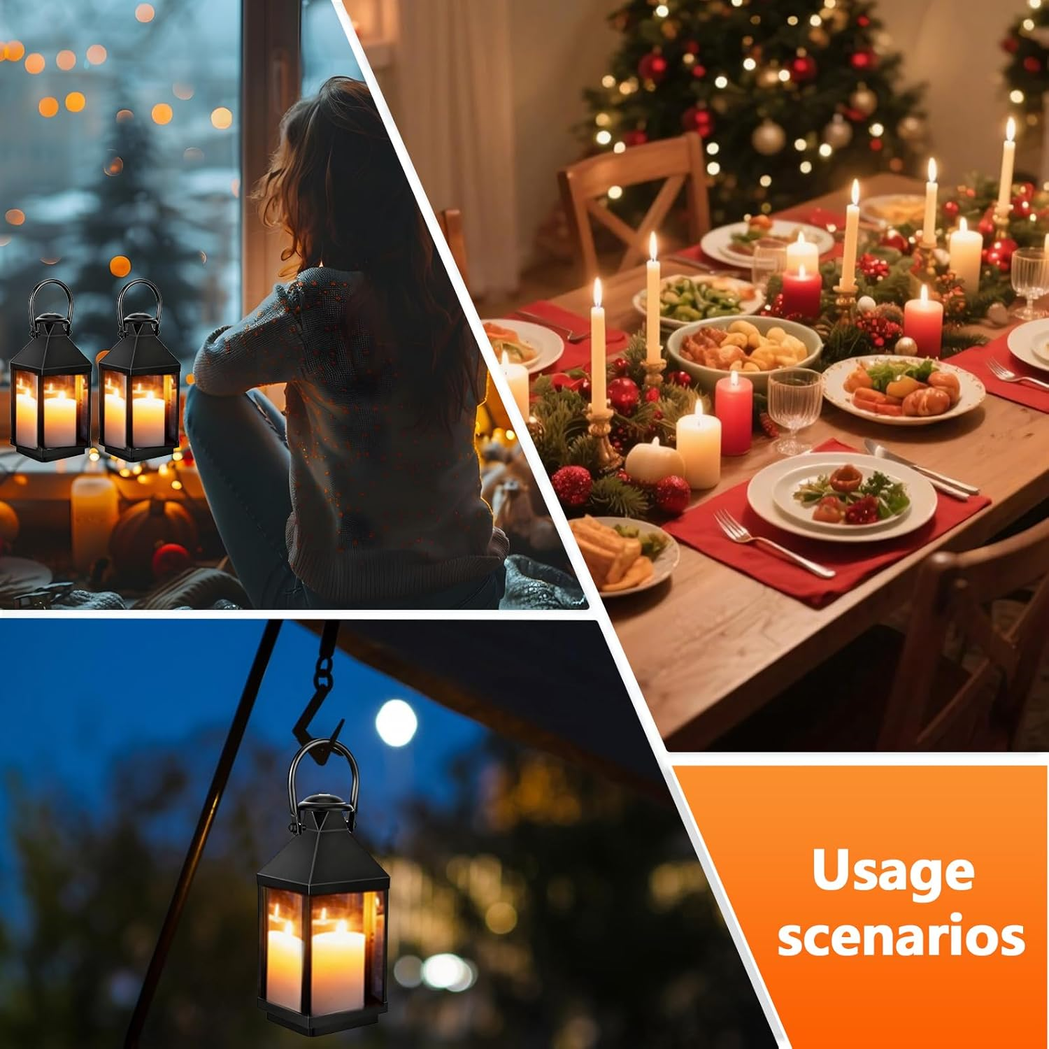 Lantern Black Metal 22 Cm, Weatherproof Candle Lantern for Outdoors, Garden and Cemetery, Outdoor Lantern, Garden Lantern, Metal Candle Holder, Lantern, Retro Decoration for Balcony, Christmas, Table image number 1