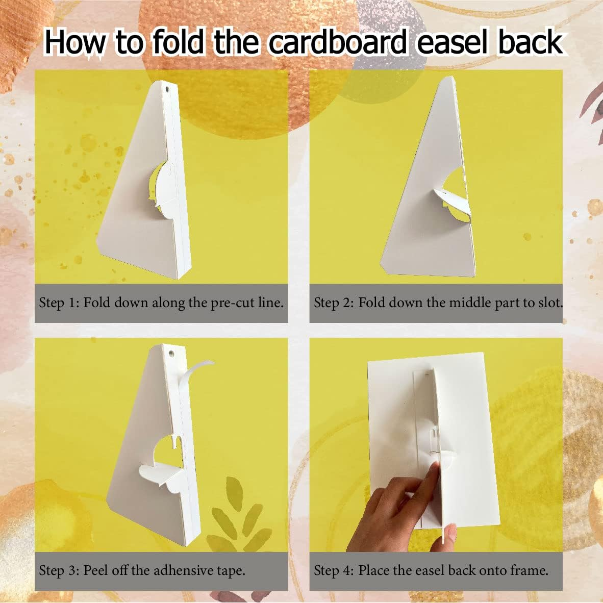 Cororio 60 Pack 5 Inch Self Stick Cardboard Easel Backs, Premium Cardboard Easel Stand for Picture Frame and Art Easel Stand, Use for Photos, Signs, Crafts, (Pack of 60, White) image number 5