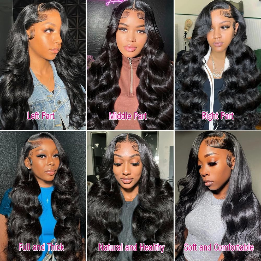Tiwugi 30 Inch Body Wave Lace Front Wigs Human Hair Pre Plucked 13X4 HD Lace Front Wigs Human Hair 180% Density Body Wave Glueless Frontal Wigs Human Hair for Women image number 6